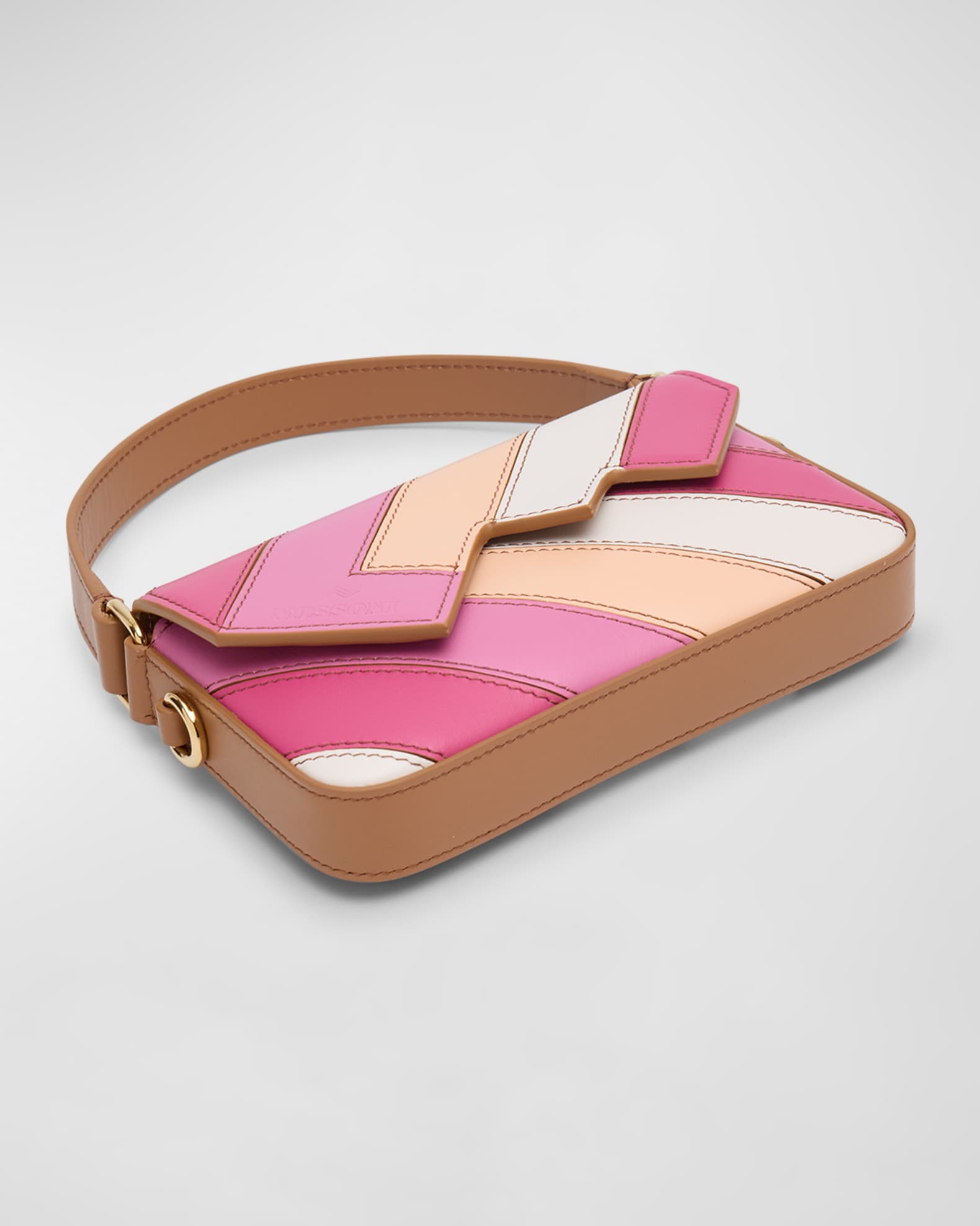 Small Flap Wave Leather Shoulder Bag