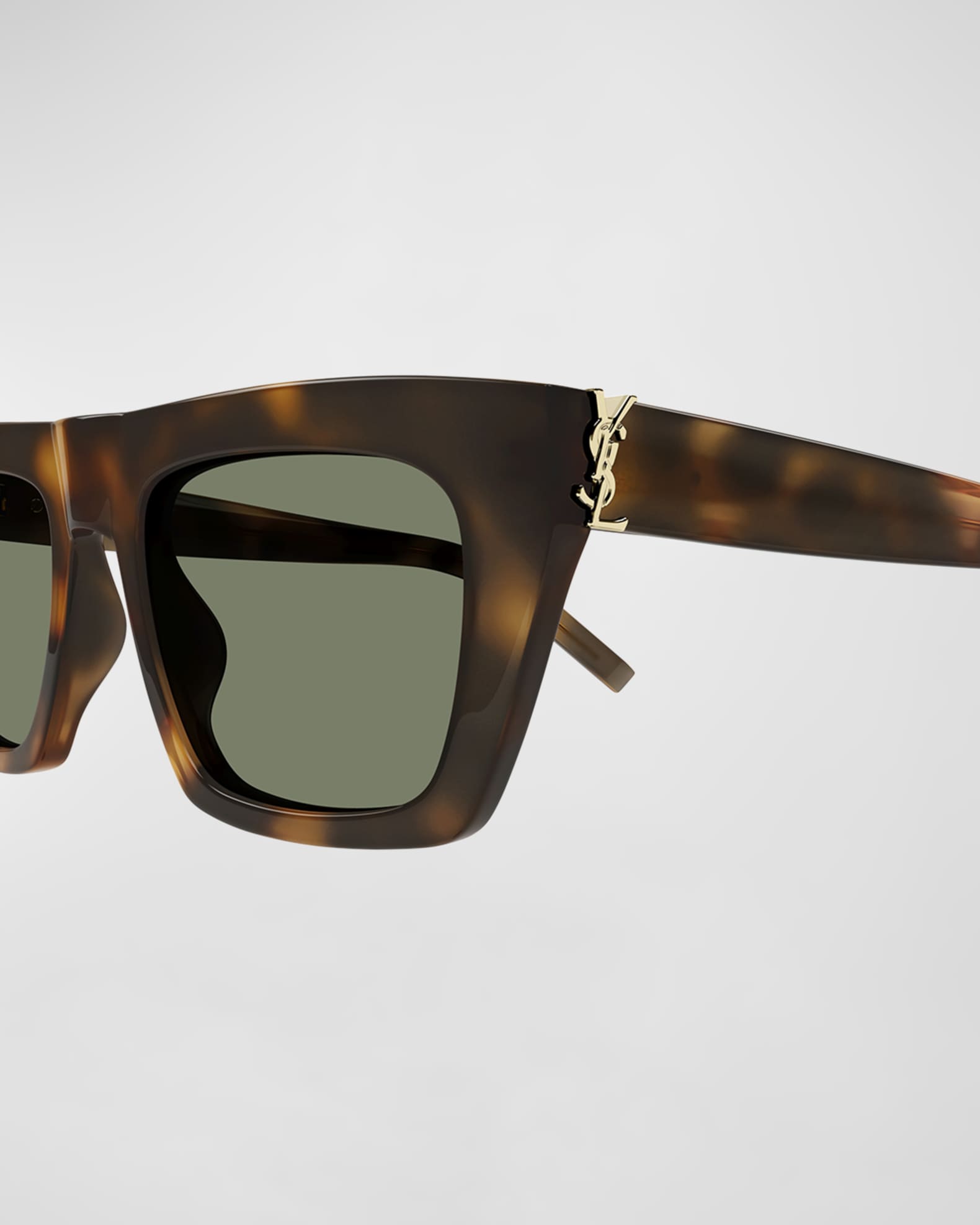YSL Acetate Flat-Top Rectangle Sunglasses  1