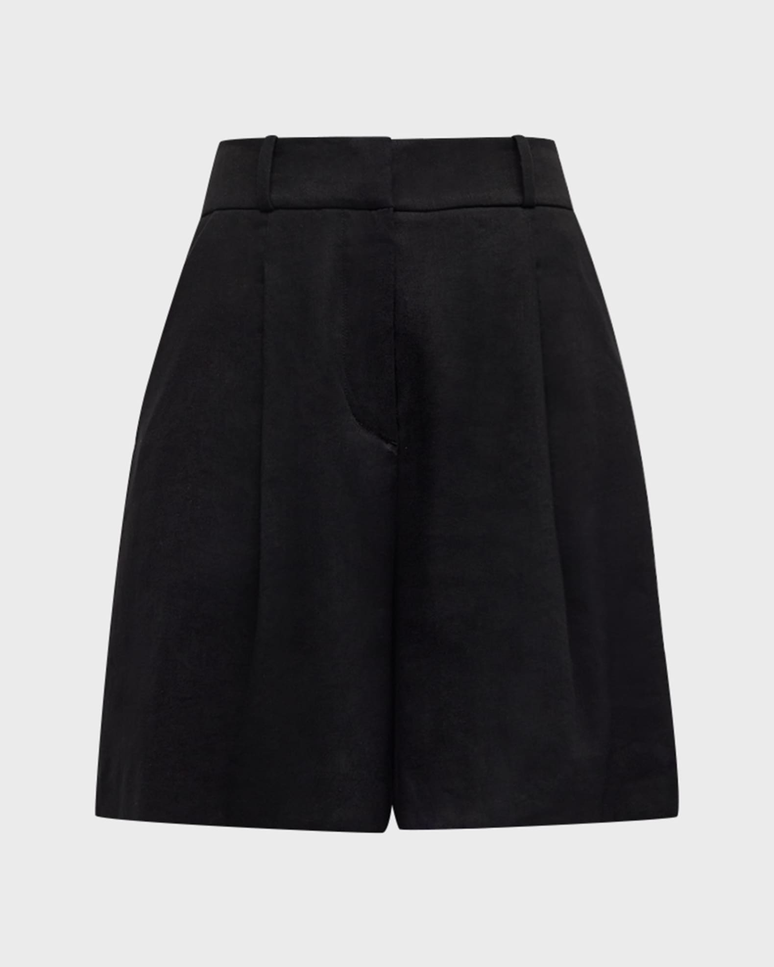 Veronica Beard Noemi Pleated Linen Shorts