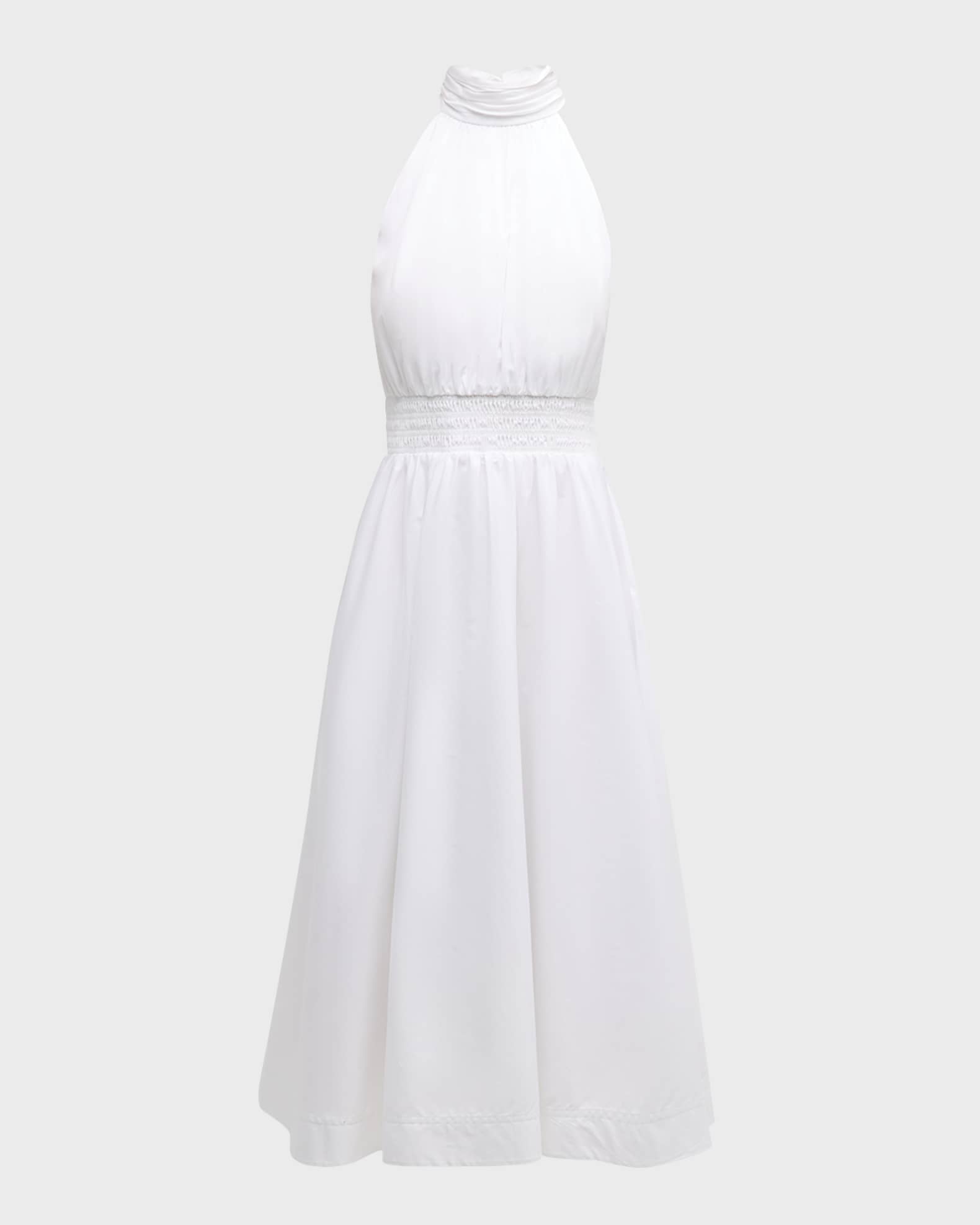 White high neck midi dress new arrivals