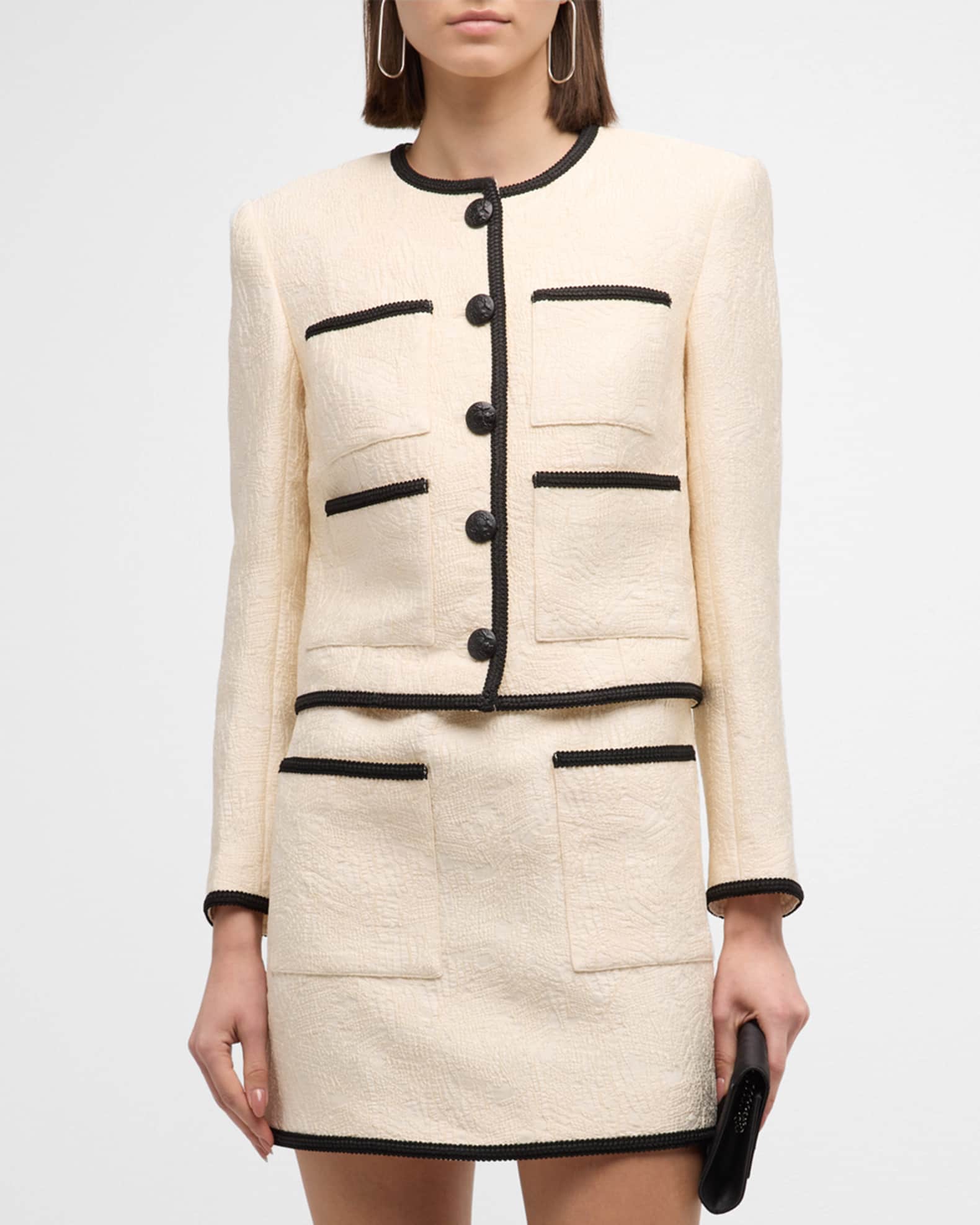 Veronica Beard Darla Tailored Jacquard Jacket | Neiman Marcus