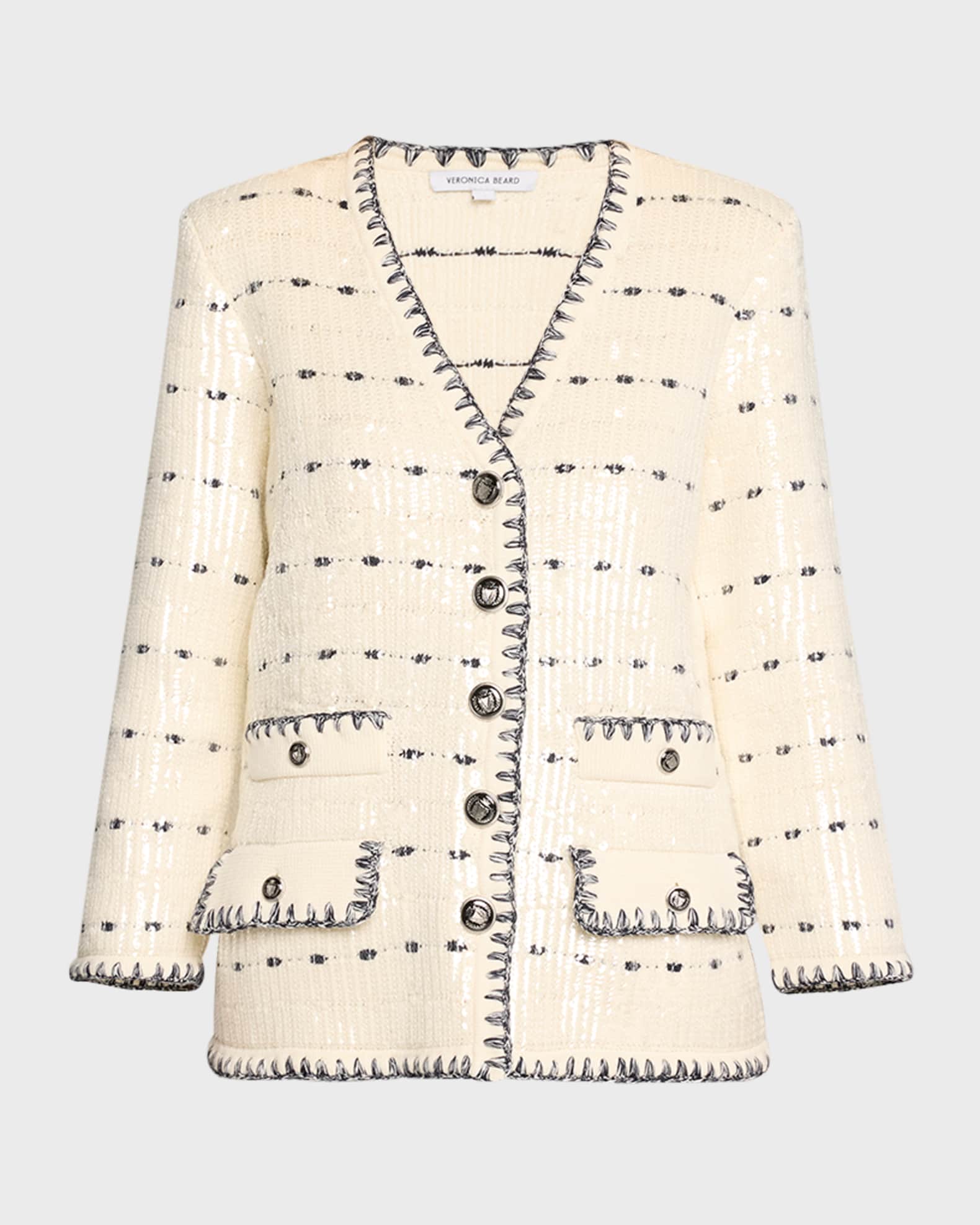 Veronica Beard Ceriani Sequin Knit Jacket | Neiman Marcus