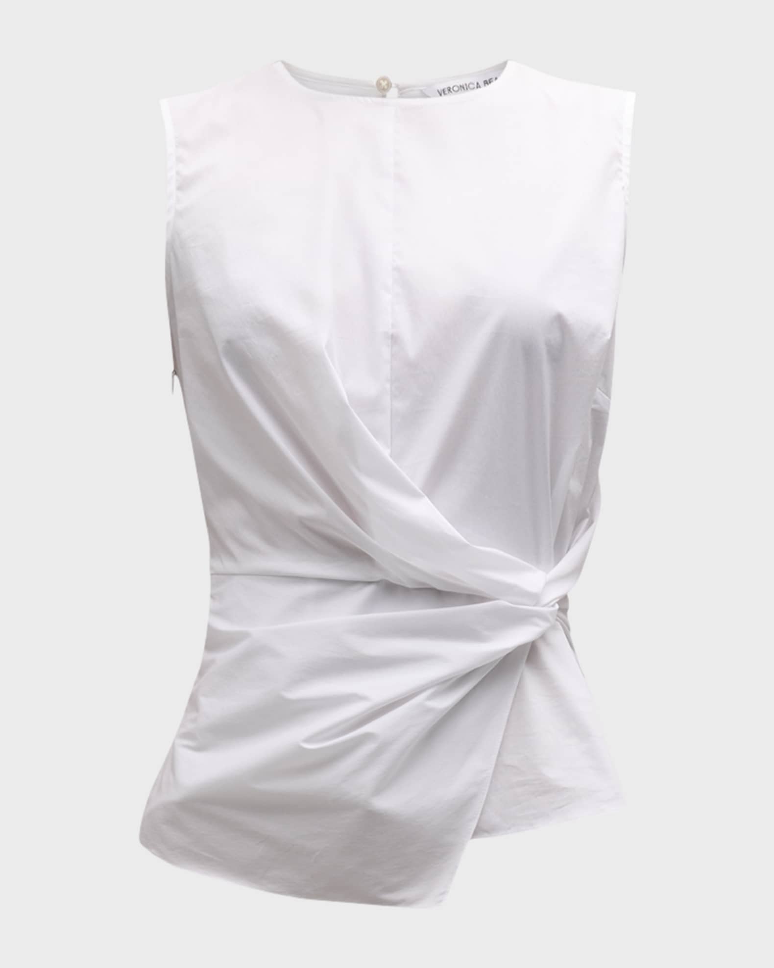 Veronica Beard Bisa Gathered Sleeveless Top