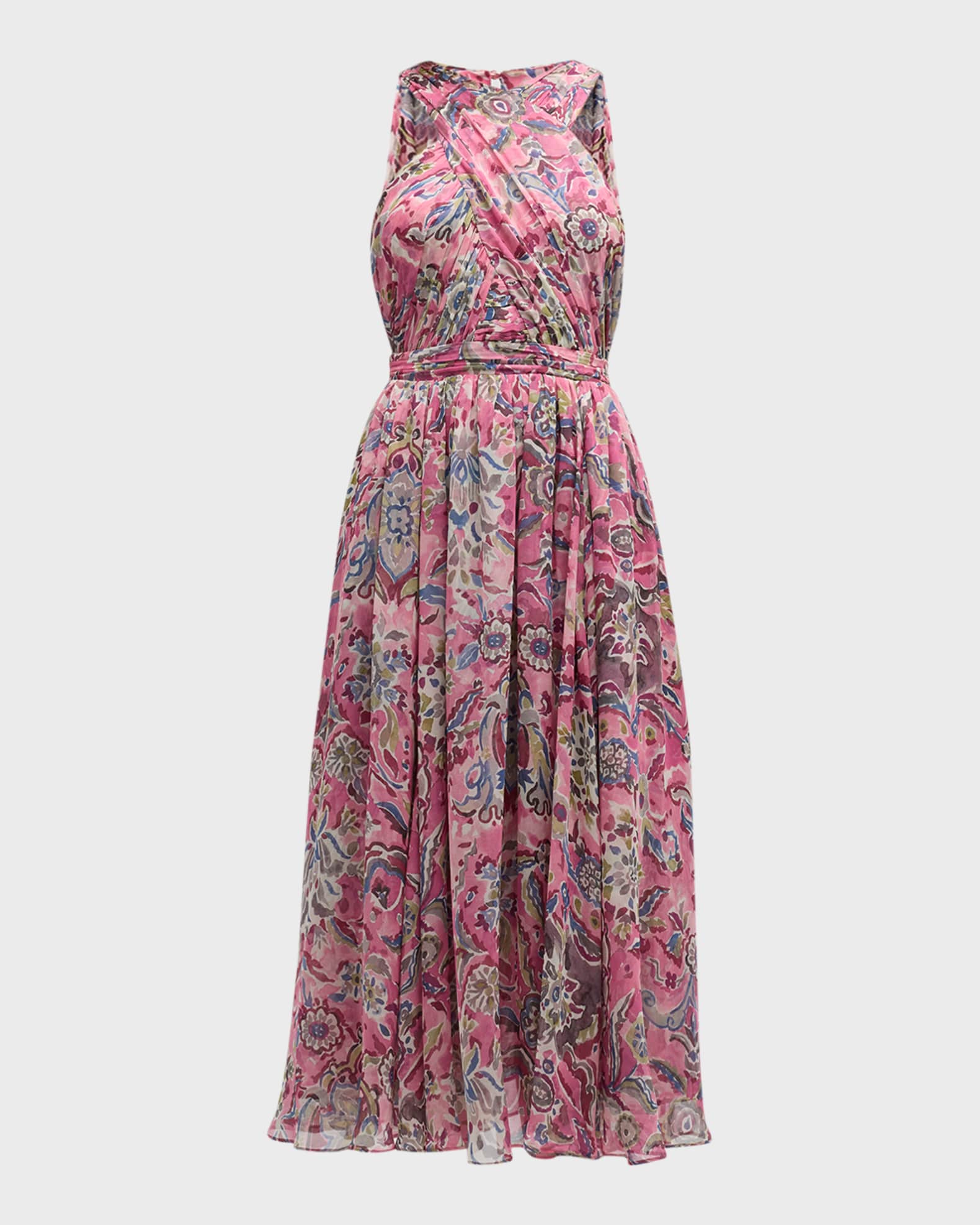 Veronica Beard Carlotti Criss-Cross A-Line Midi Dress