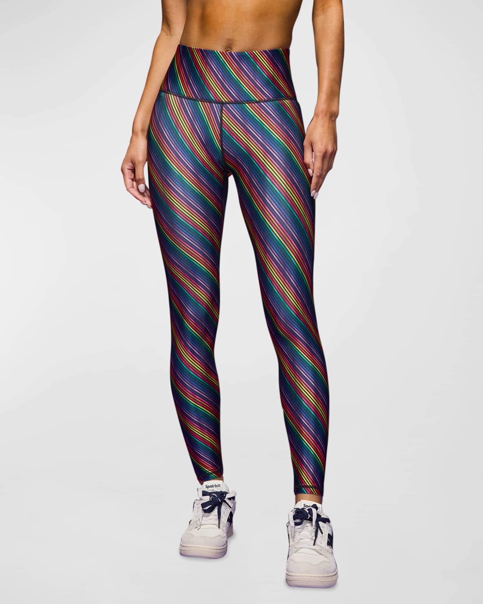 Hi-Shine Leggings in Rainbow Stripe –