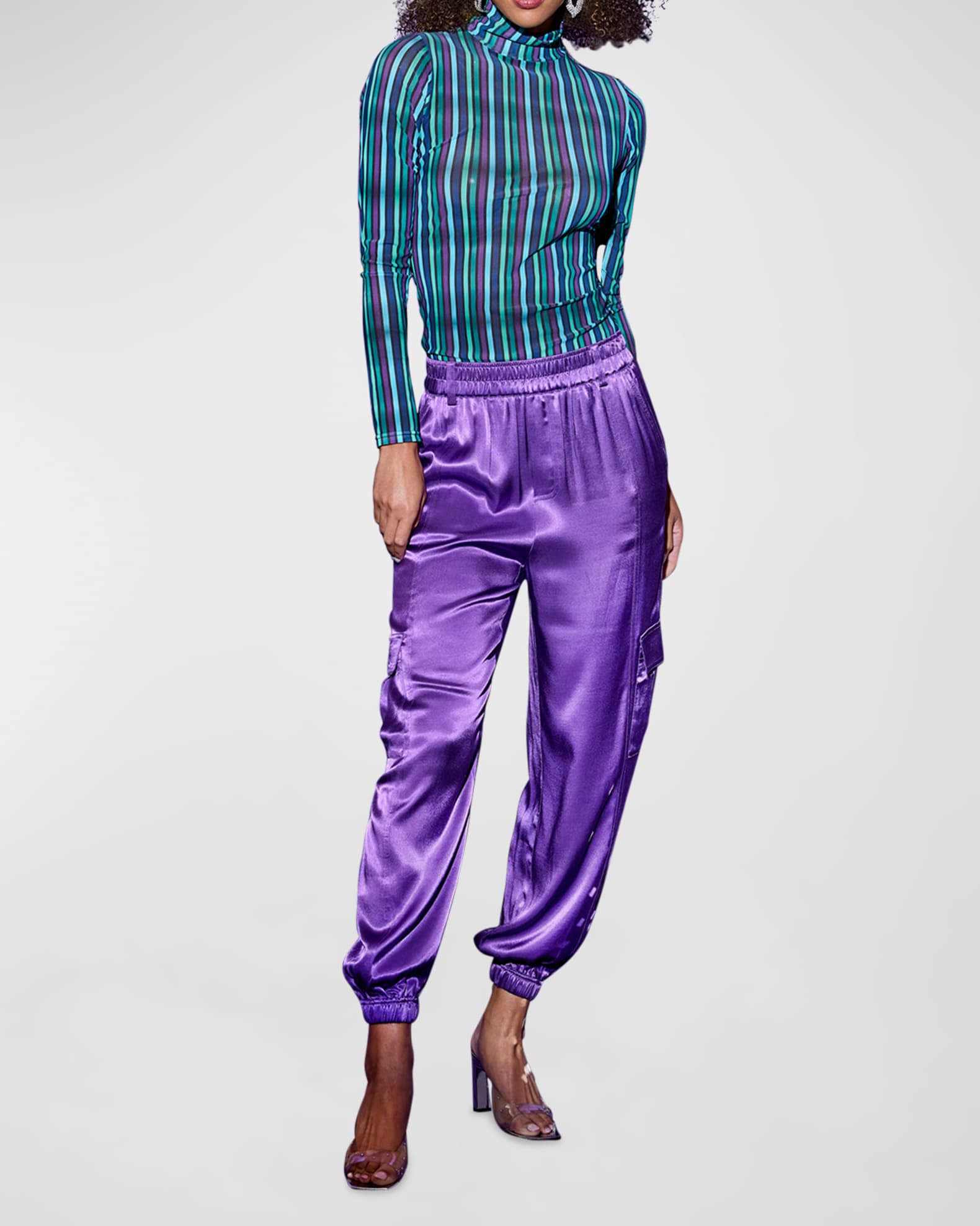 Purple silk sale joggers