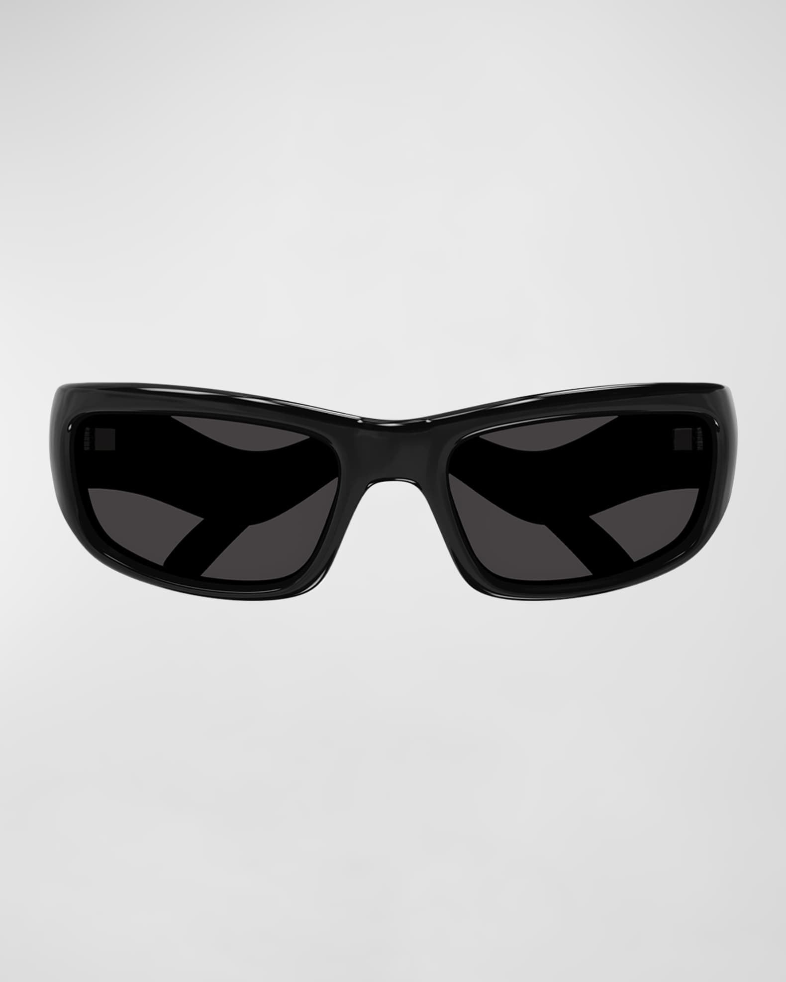 Balenciaga Wavy Plastic Rectangle Sunglasses | Neiman Marcus