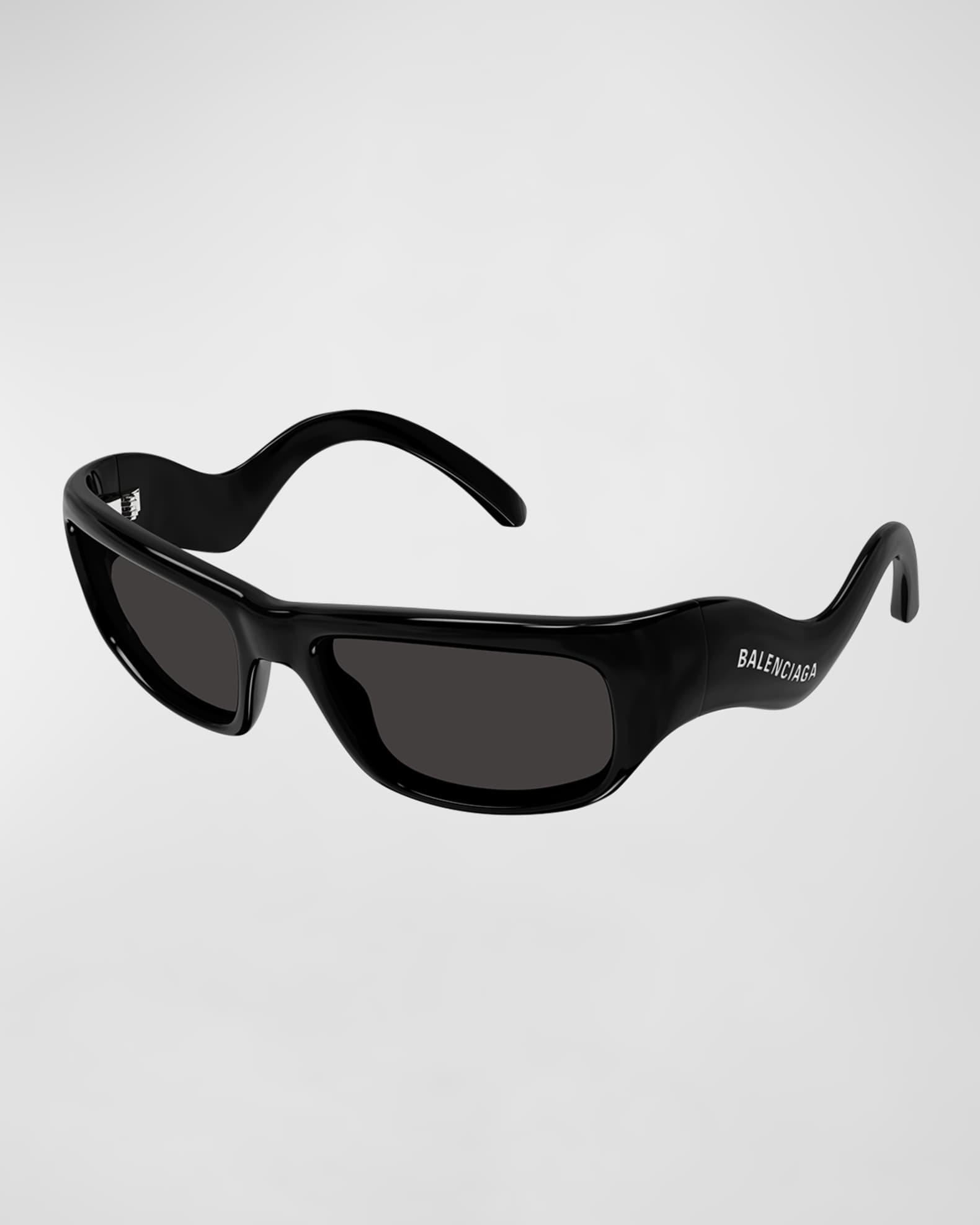 Balenciaga Wavy Plastic Rectangle Sunglasses | Neiman Marcus