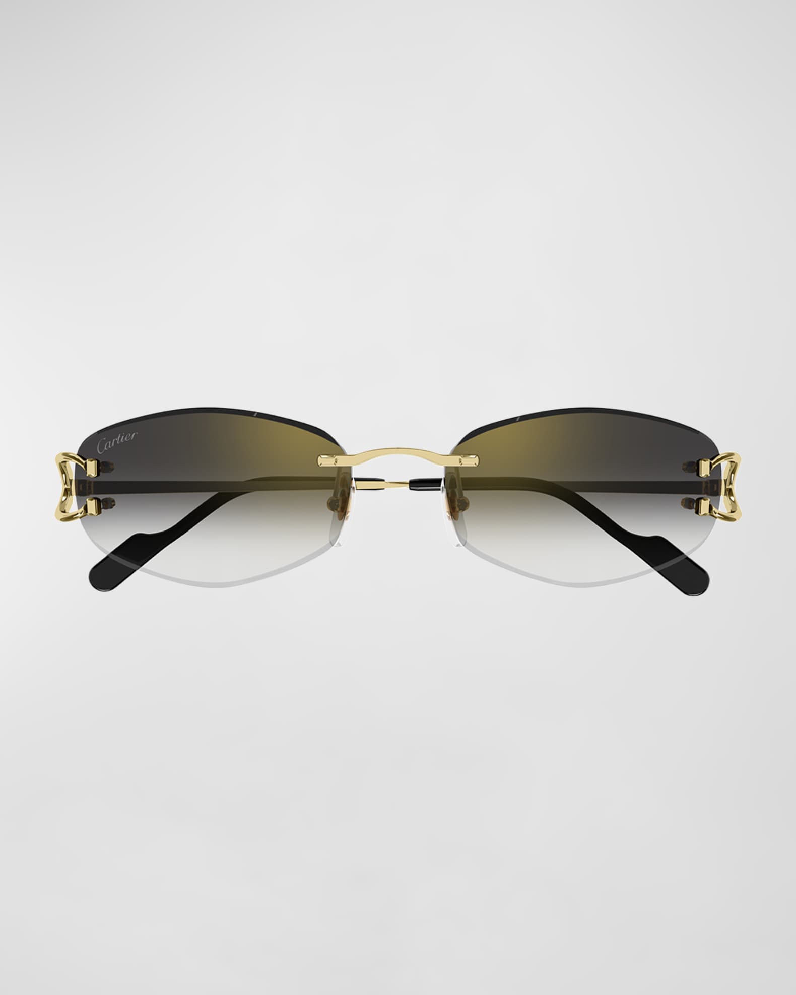 Cartier Gold Rectangular Sunglasses