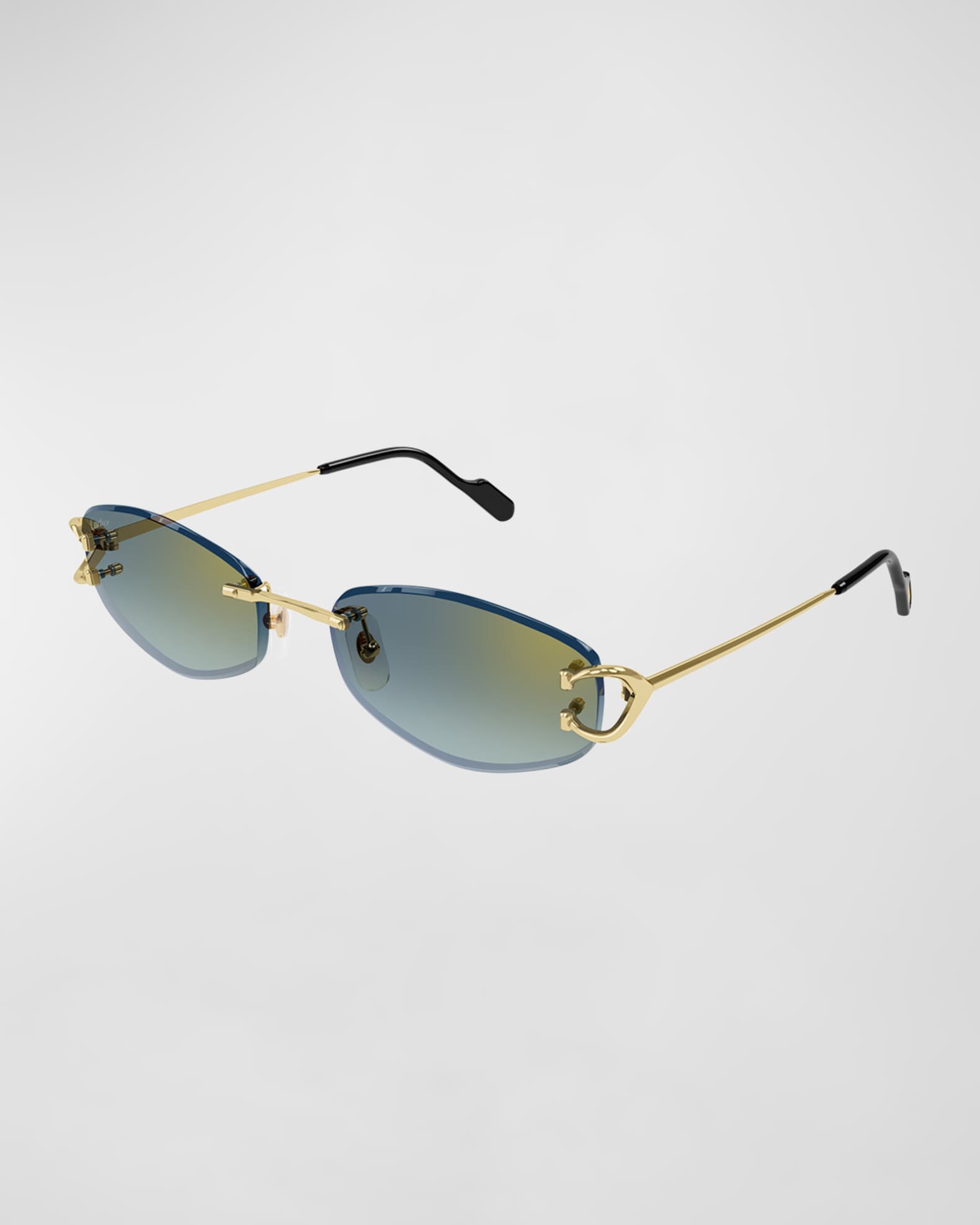 Cartier Gradient Metal Rectangle Sunglasses