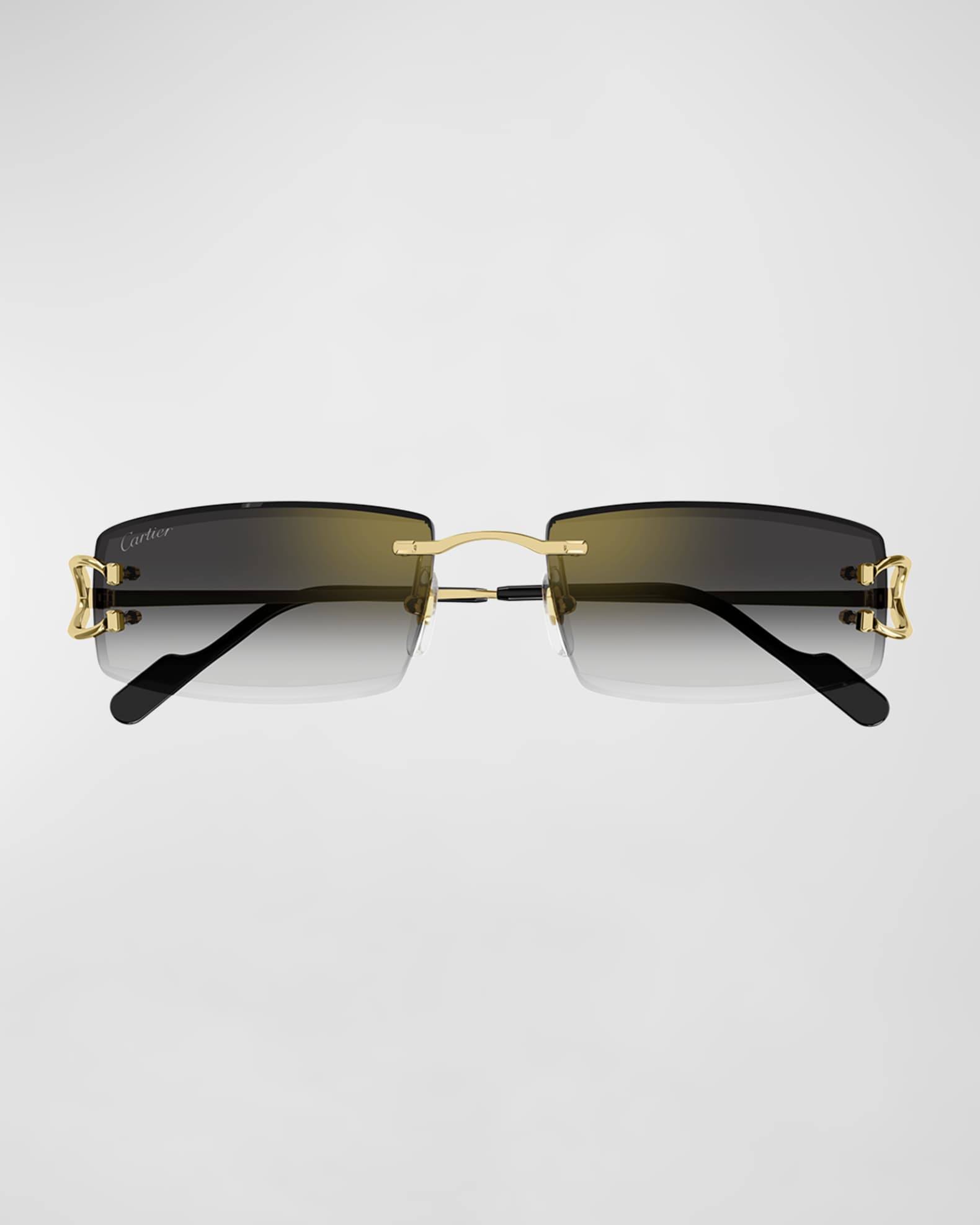 Cartier Men's Rimless Metal Rectangle Sunglasses | Neiman Marcus