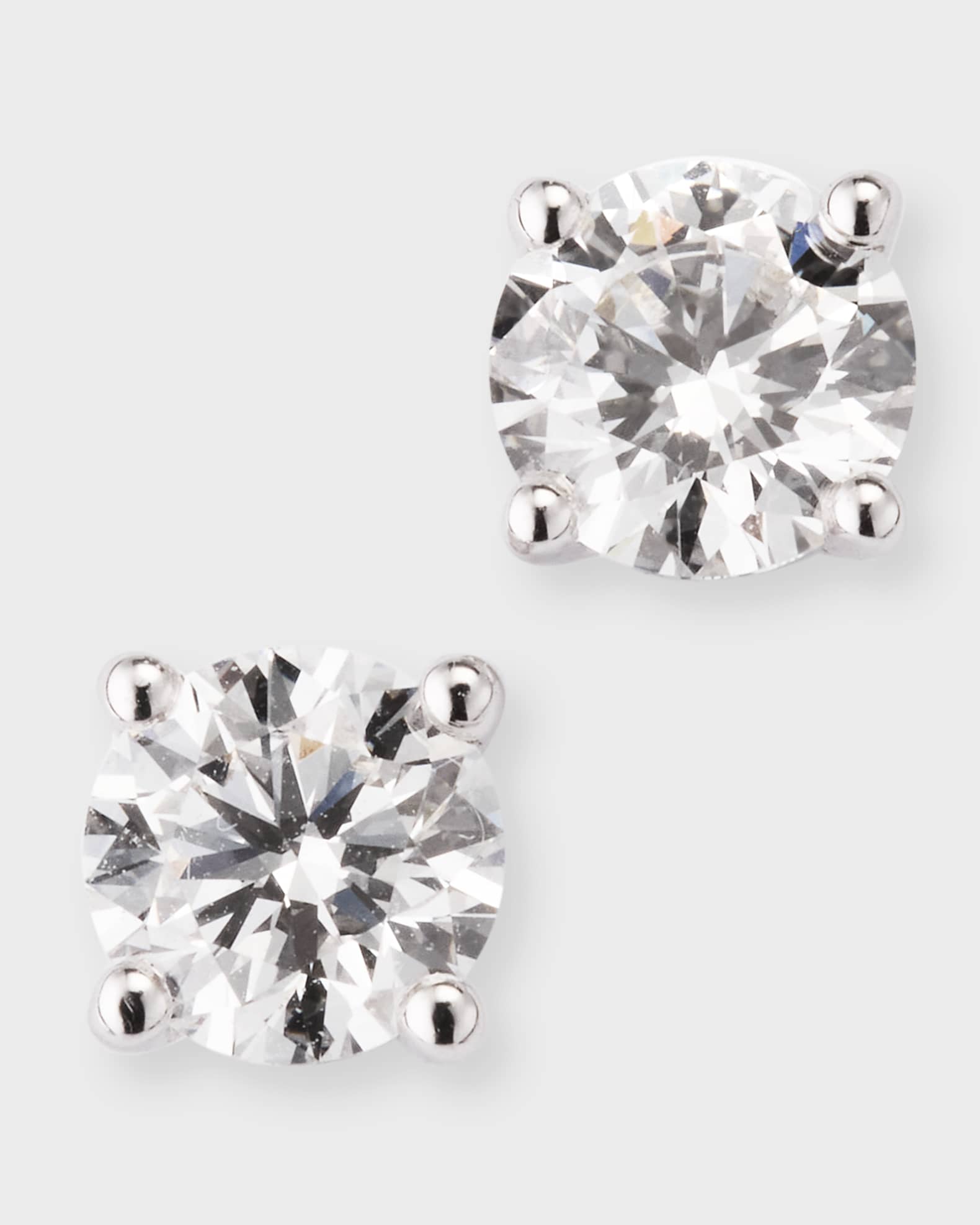 Lab Gown Diamond 18K White Gold Stud Earrings Neiman Marcus