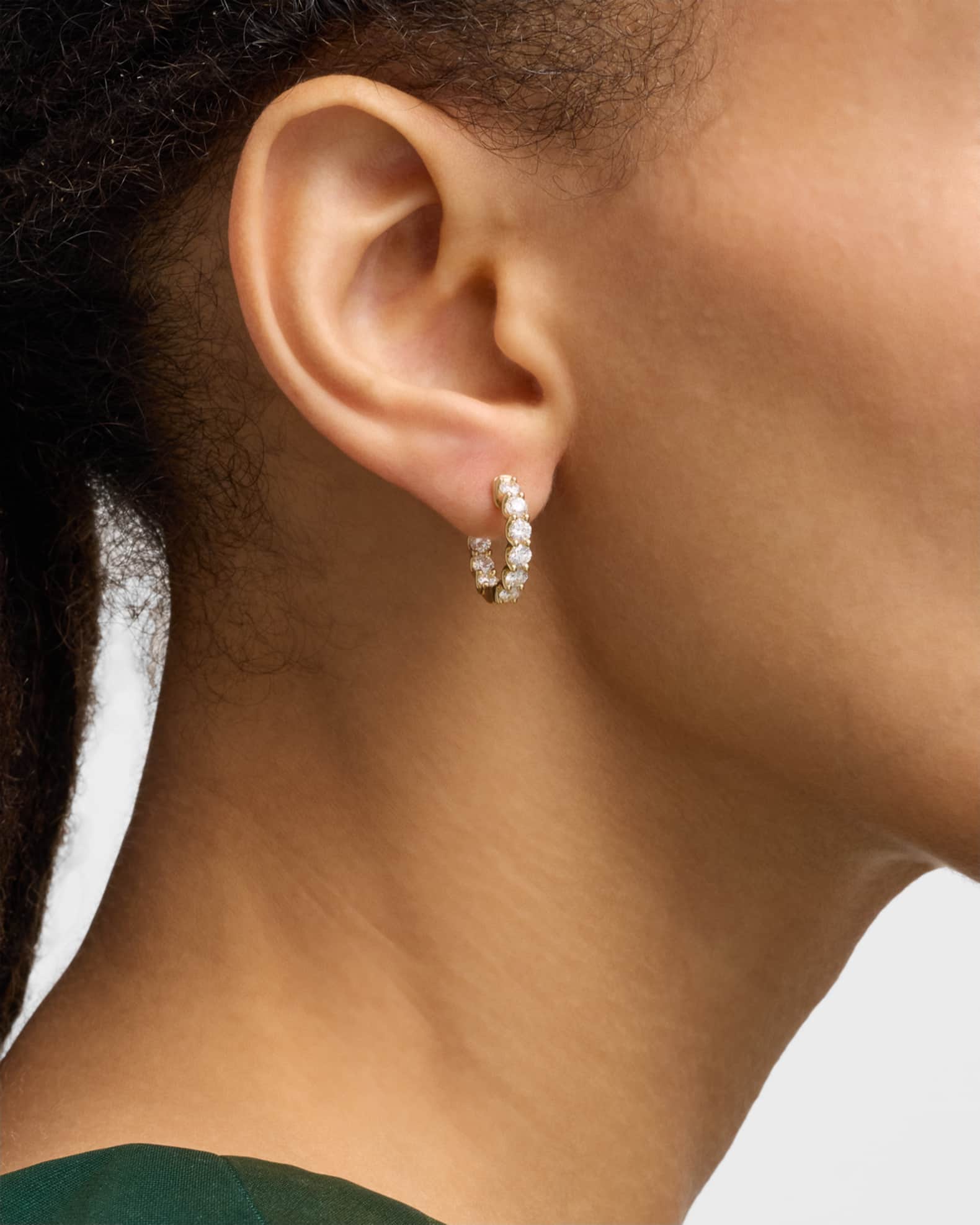 Lab Grown Diamond 18K Yellow Gold Round Hoop Earrings, 1.8ctw 1