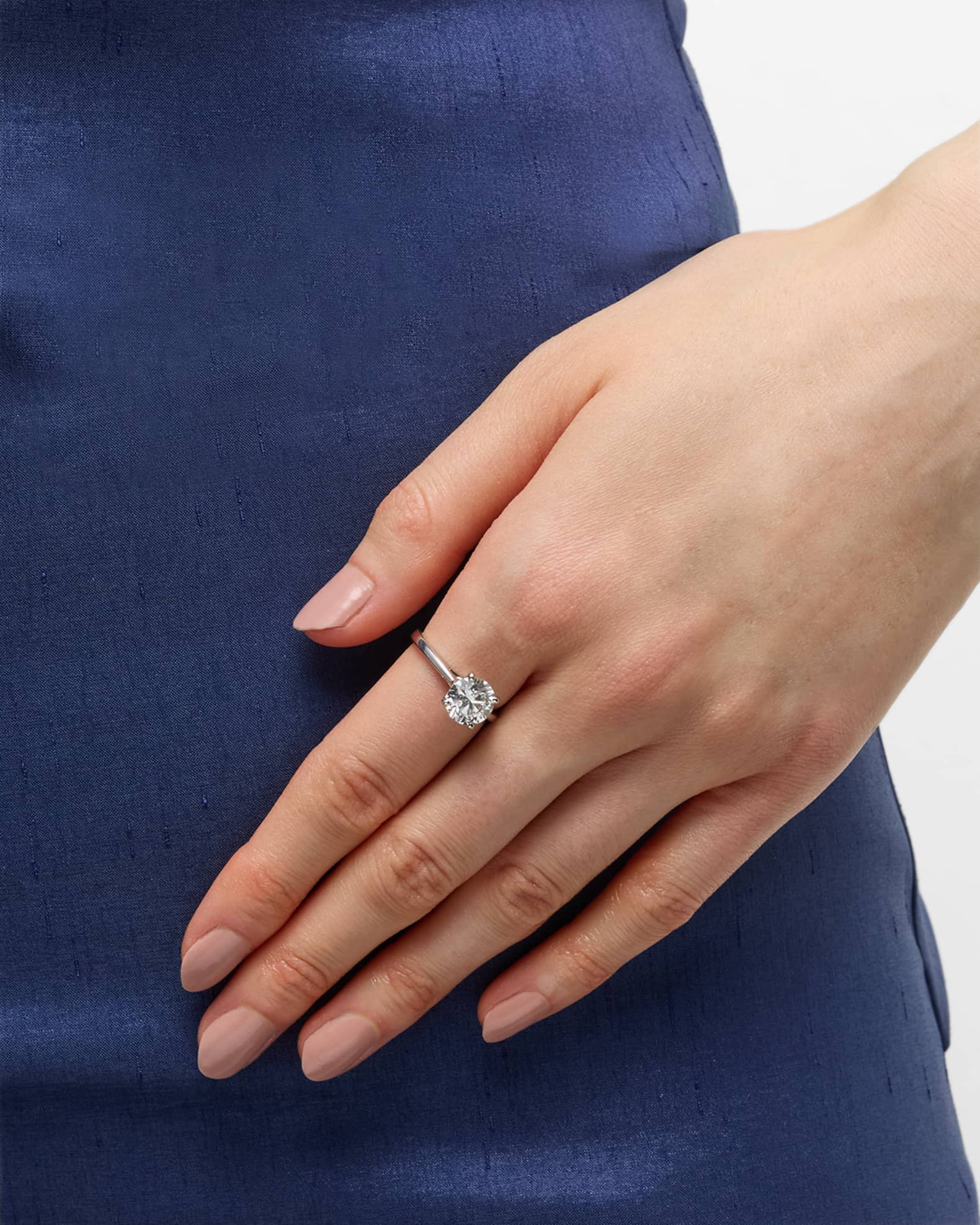 Lab Gown Diamond Platinum Solitaire Ring, Size 6, 2.0tcw 1