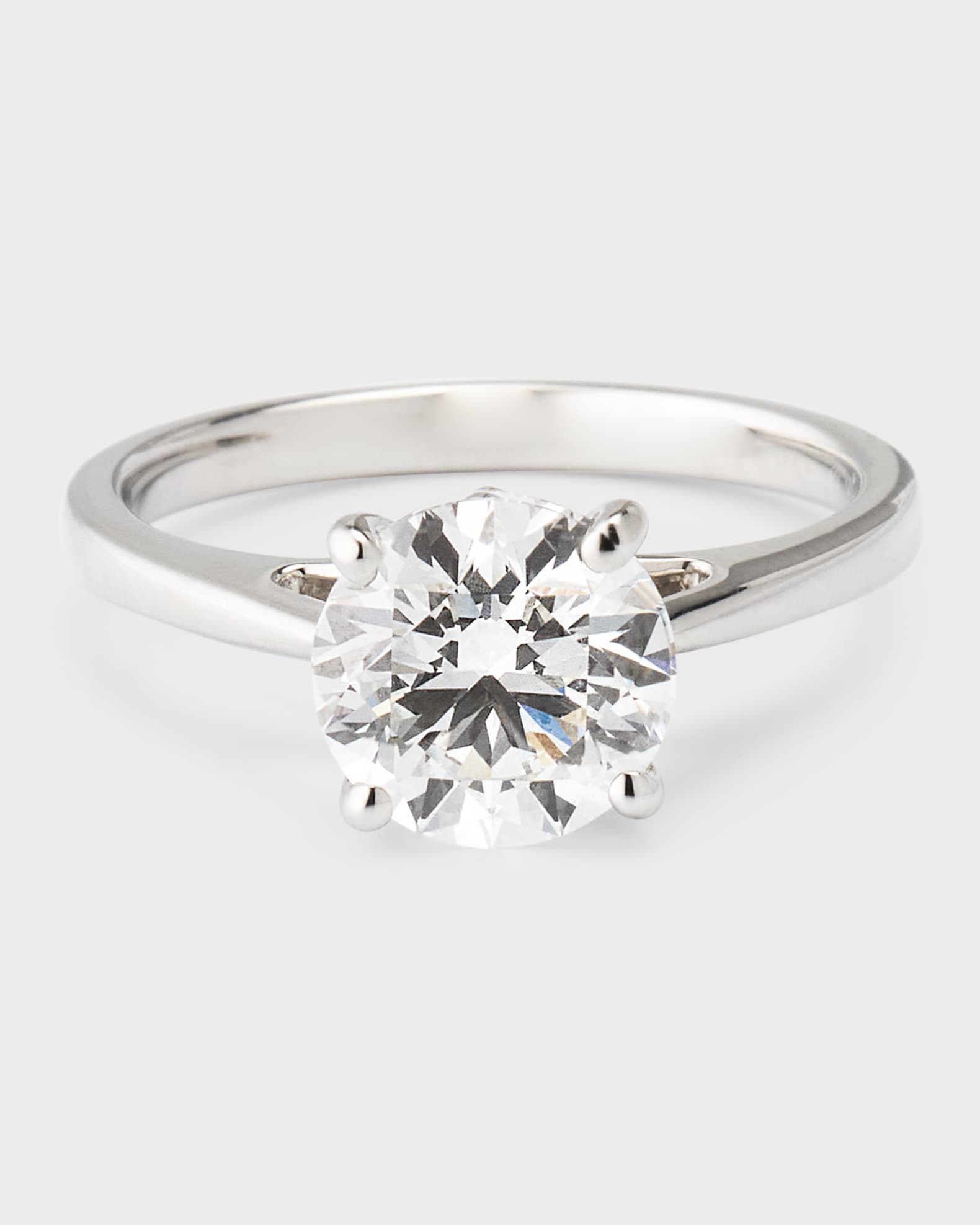 Lab Gown Diamond Platinum Solitaire Ring, Size 6, 2.0tcw 0