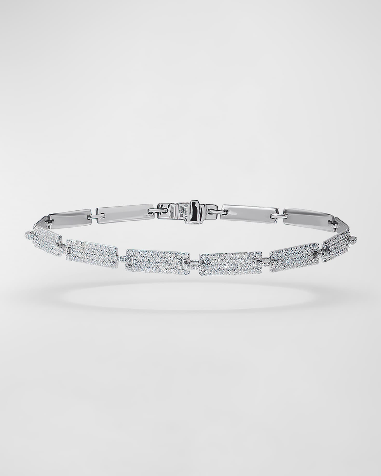 LANA Flawless Diamond Tag White Gold Bracelet Size 7 Neiman Marcus