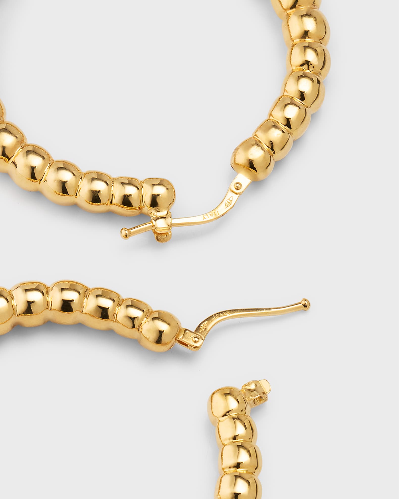 18K Gold Dainty Beaded Hoops main image 1