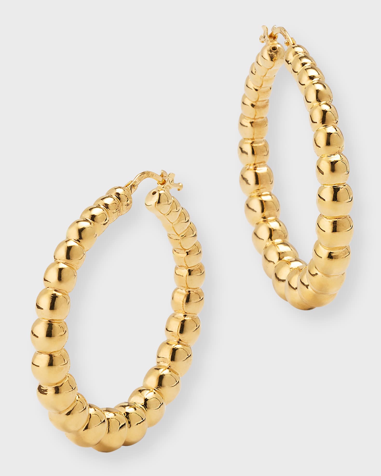 18K Gold Dainty Beaded Hoops main image 0