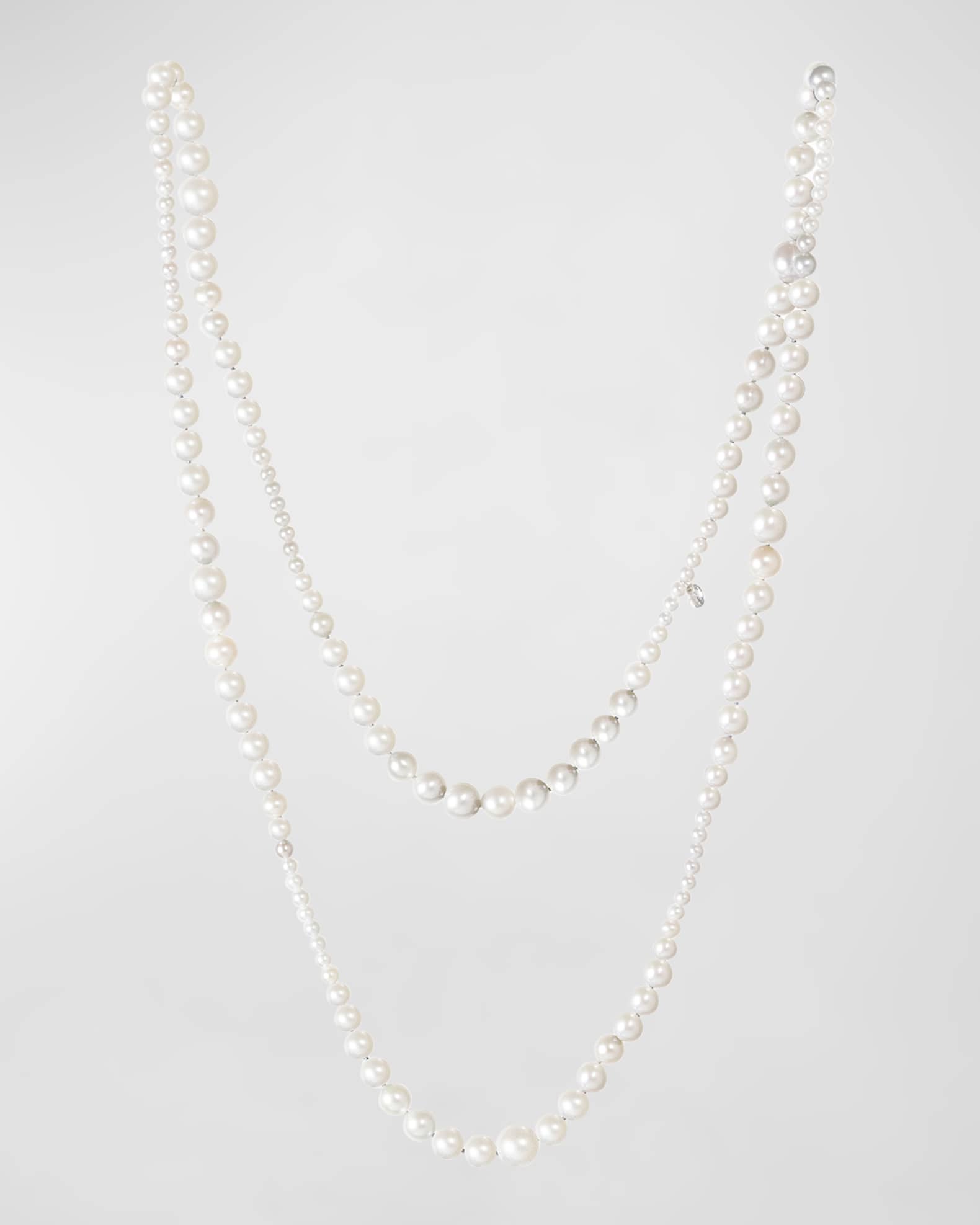 18K White Gold Necklace with Freshwater Pearls 0
