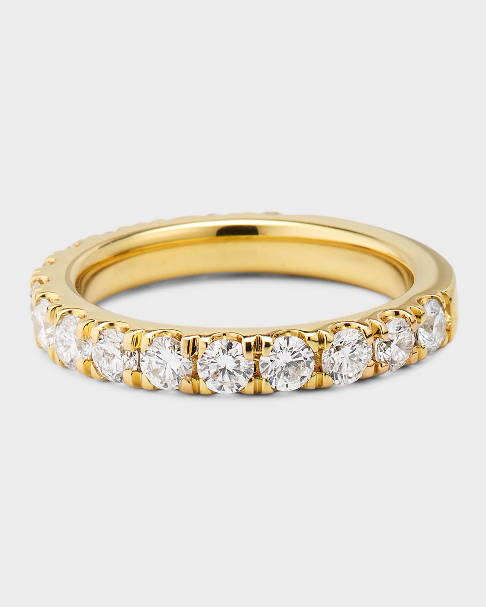Lab Grown Diamond 18K Yellow Gold Round-Cut Eternity Ring, Size 6, 1.4ctw 0