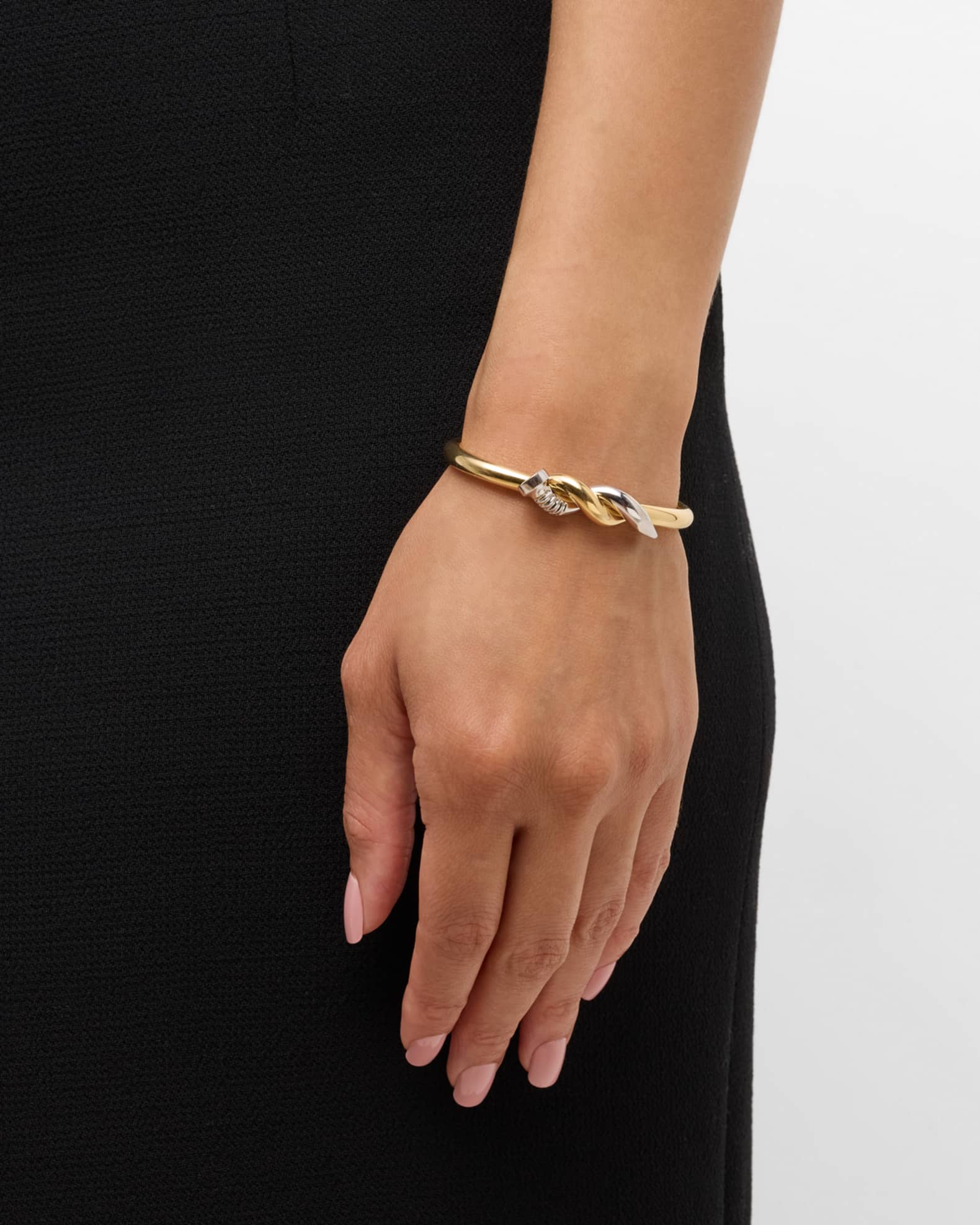 Polished Two Tone Twisted Nail Cuff 1
