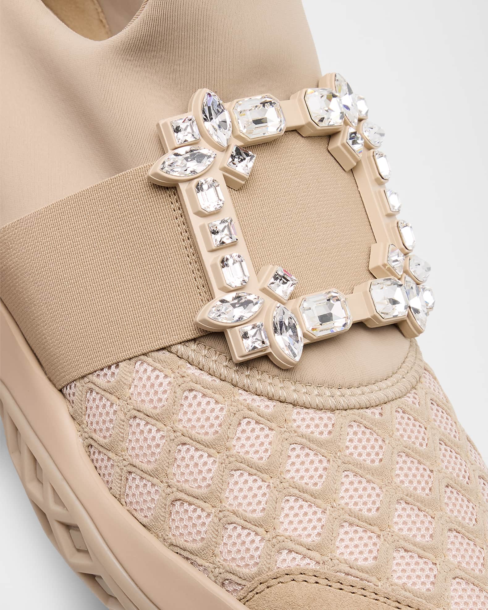 Roger Vivier Viv Run Strass Buckle Chunky Sneakers | Neiman