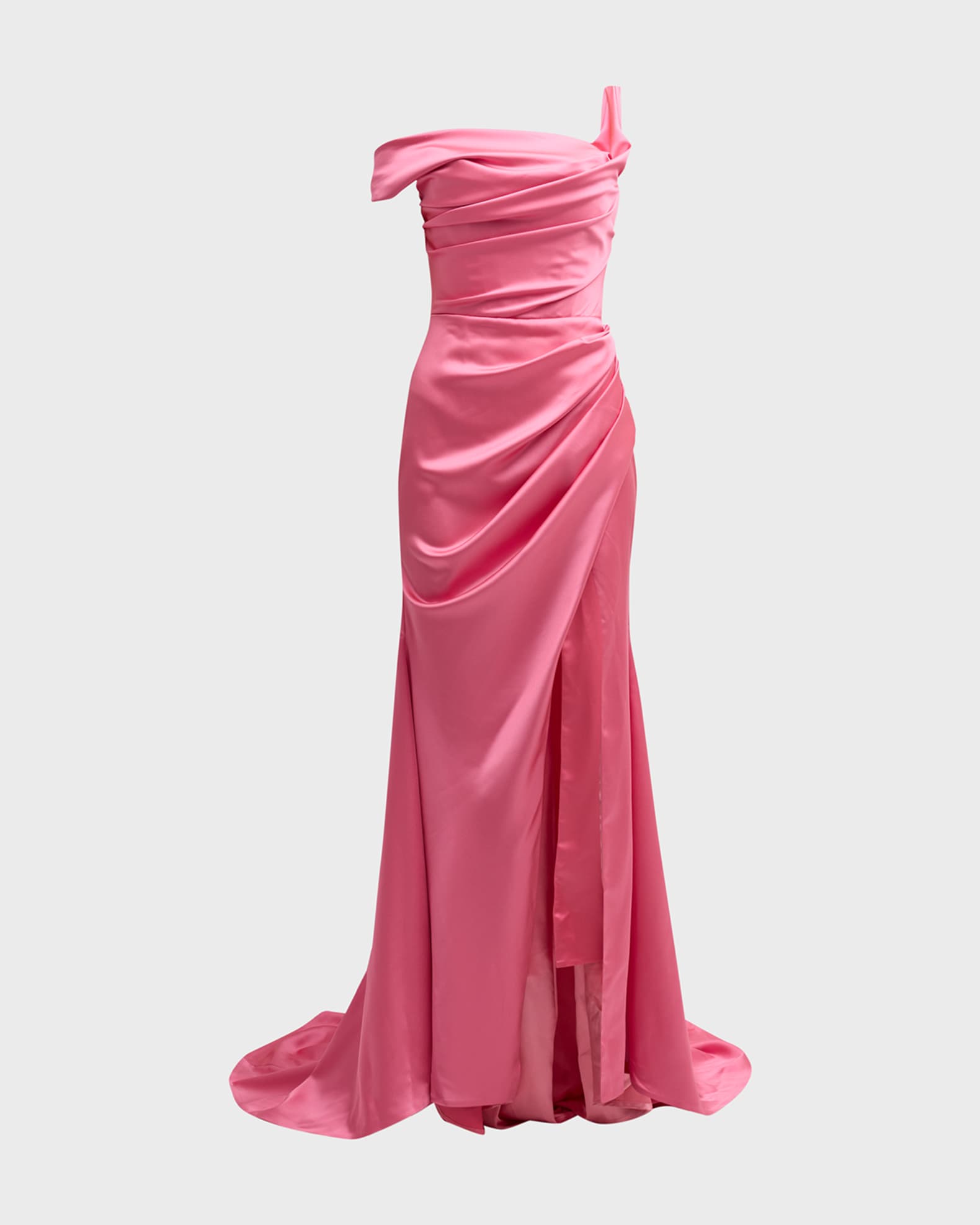 GIGII'S Rosario Ruched One-Shoulder A-Line Gown | Neiman Marcus