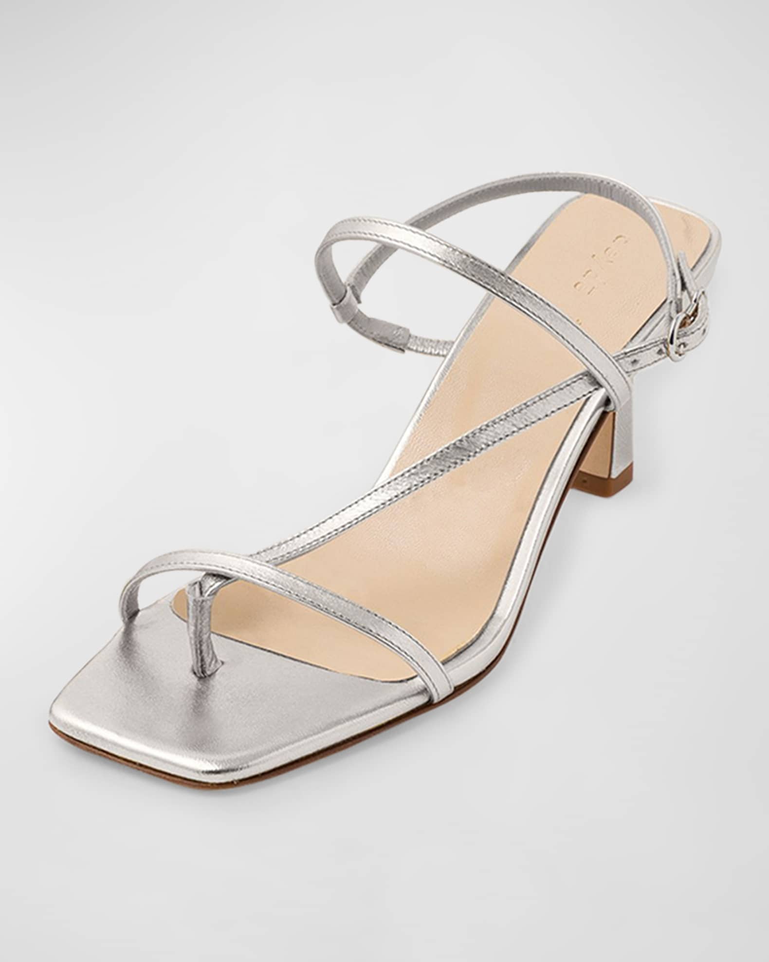 Aeyde Elise Metallic Thong Slingback Sandals | Neiman Marcus