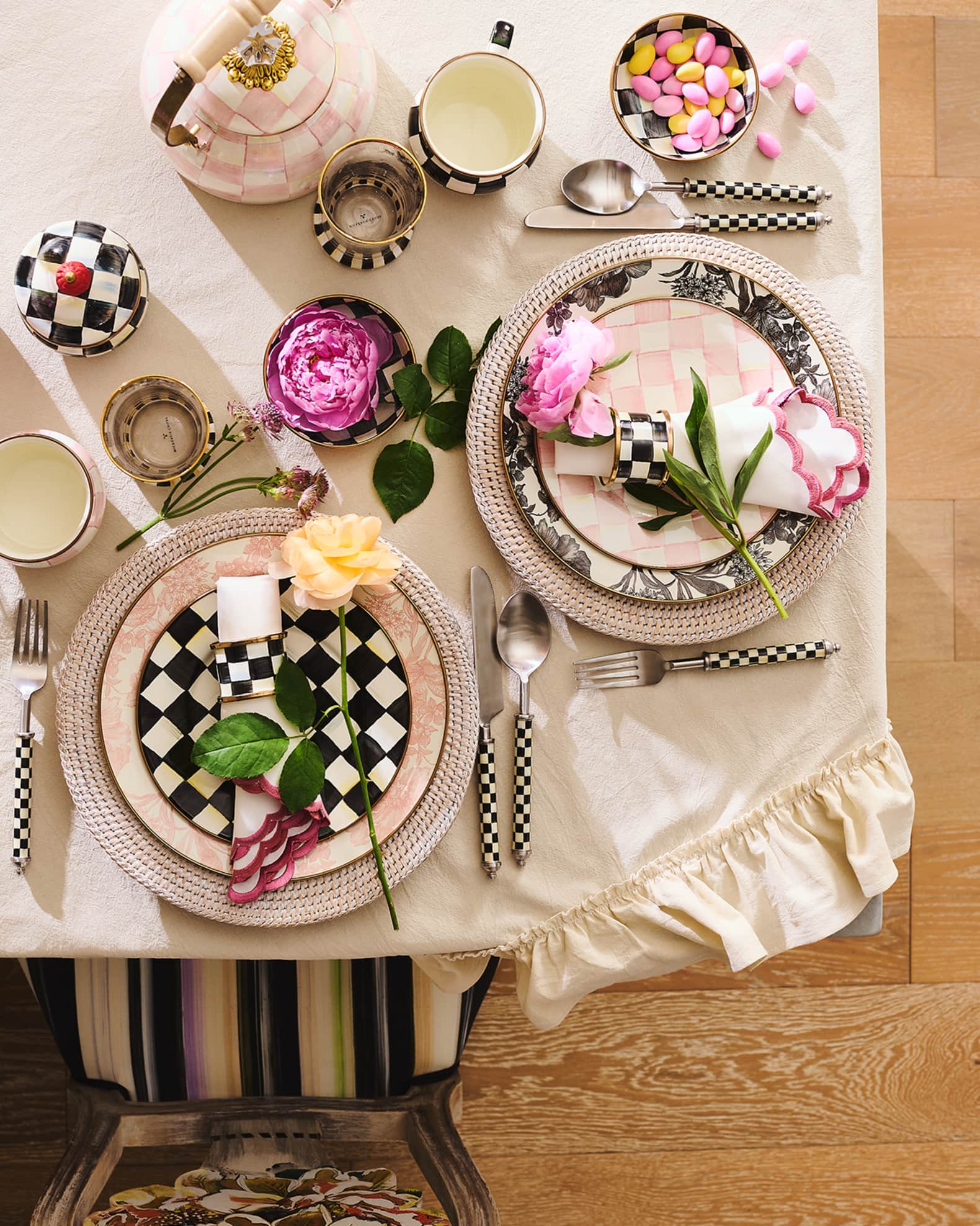 Rosy English Garden Enamel Charger Plate 1