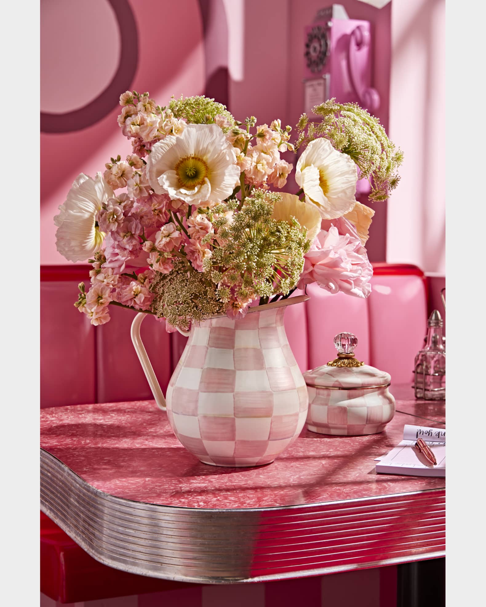 Rosy Check Enamel Pitcher 1