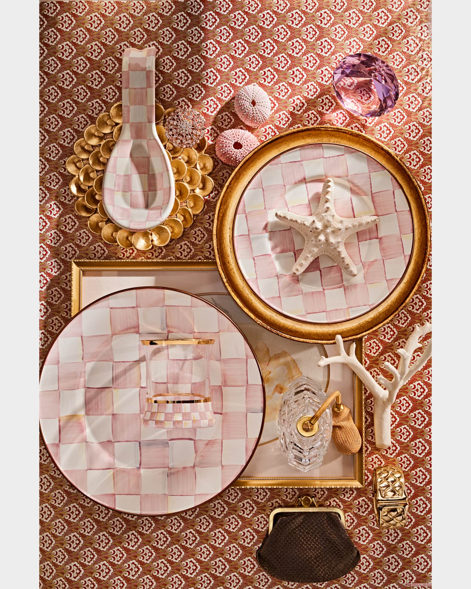 Rosy Check Enamel Spoon Rest 1