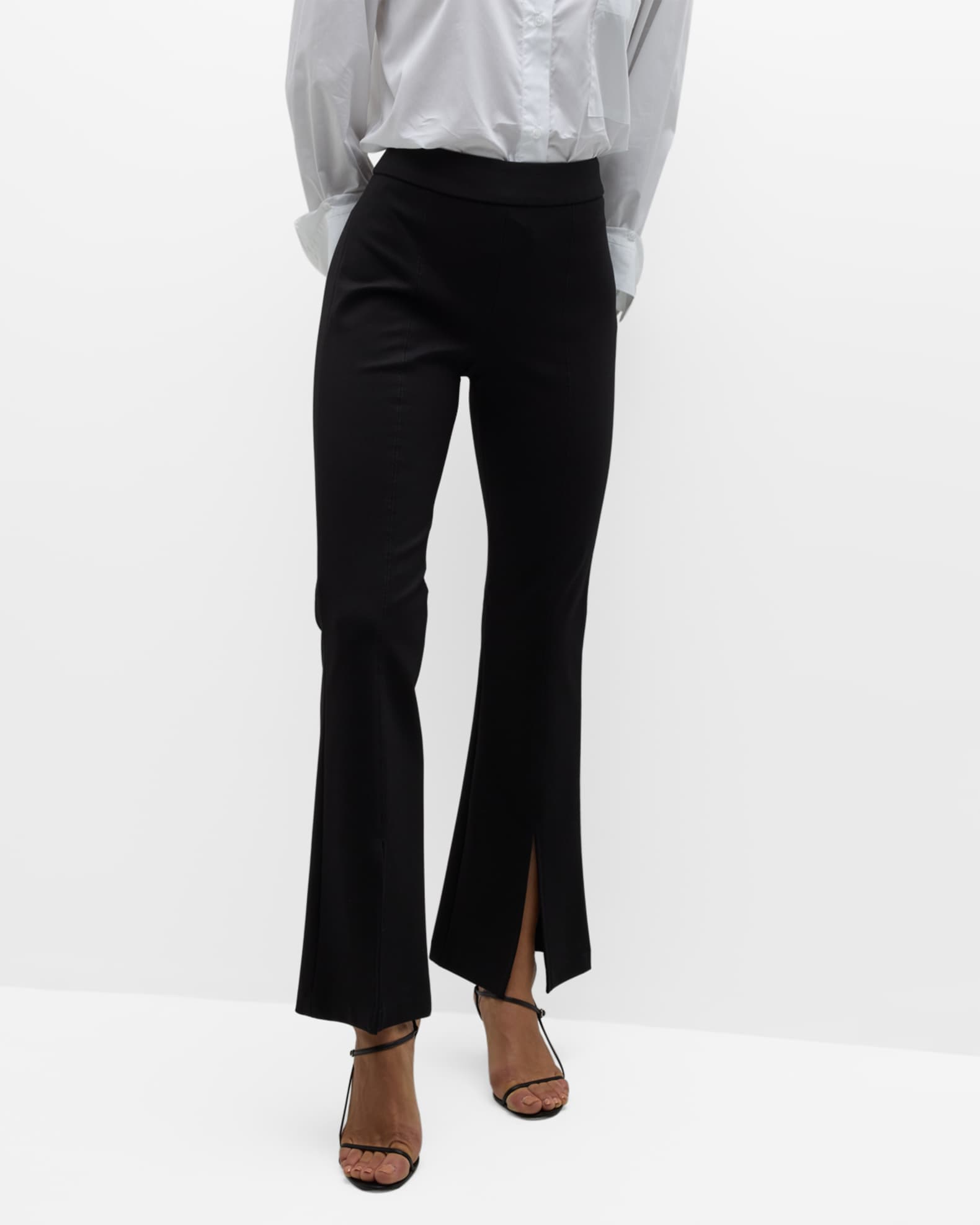 TWP Sexy Back Front-Slit Flare Pants | Neiman Marcus
