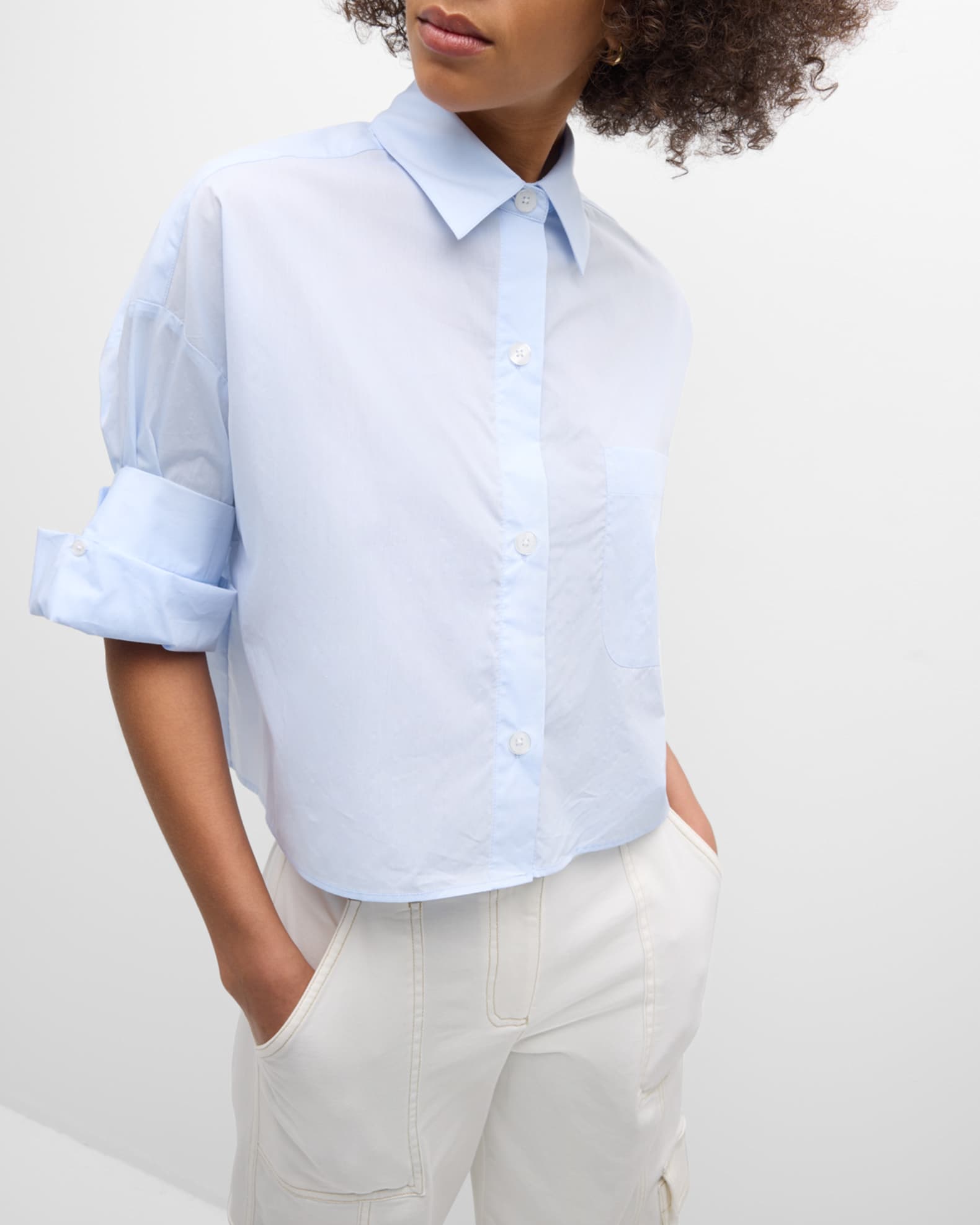 Next Ex Crop Shirt Stripe Midnight/Ivory