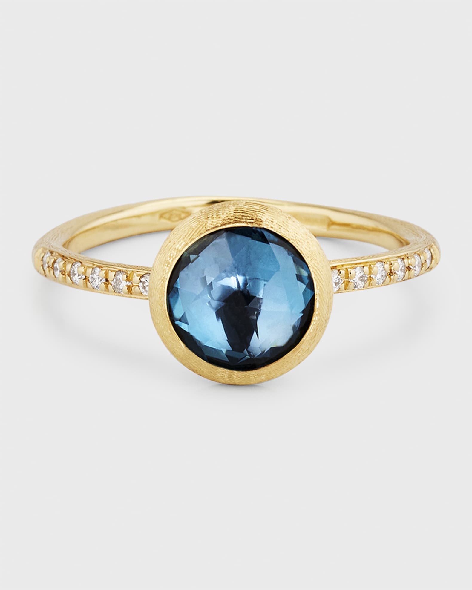 18K Gold Jaipur Color London Blue Topaz Ring, Size 7 0