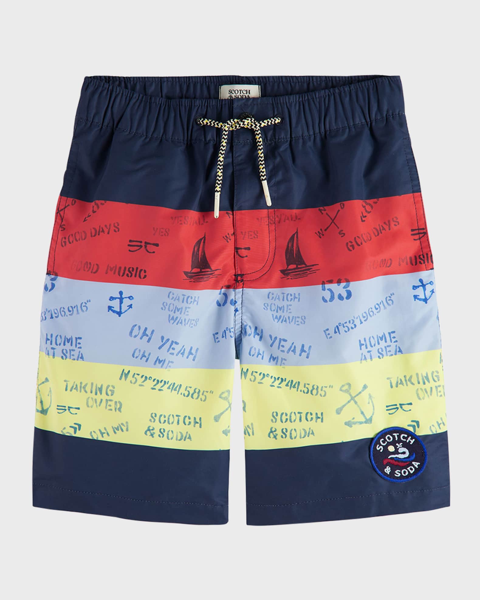 Scotch & Soda Boy's Colorblock Board Shorts, Size 4-12