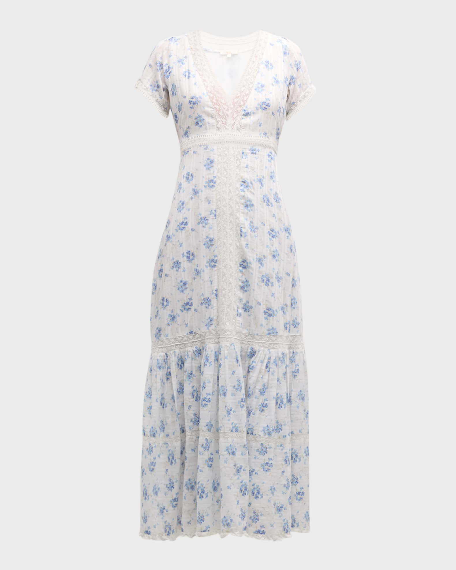 Embroidered cotton midi dress