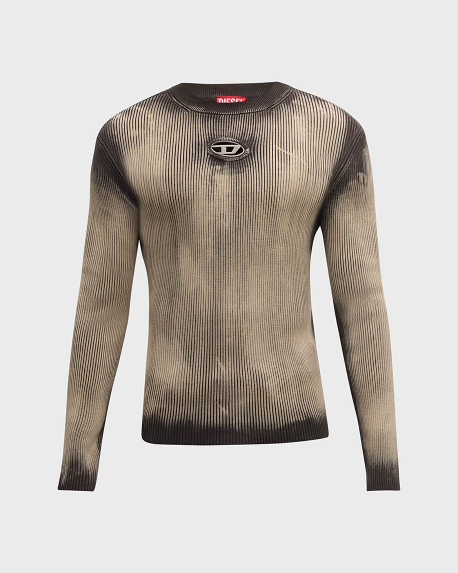 Men's K-Darin Ribbed Sweater with Distressed Effect