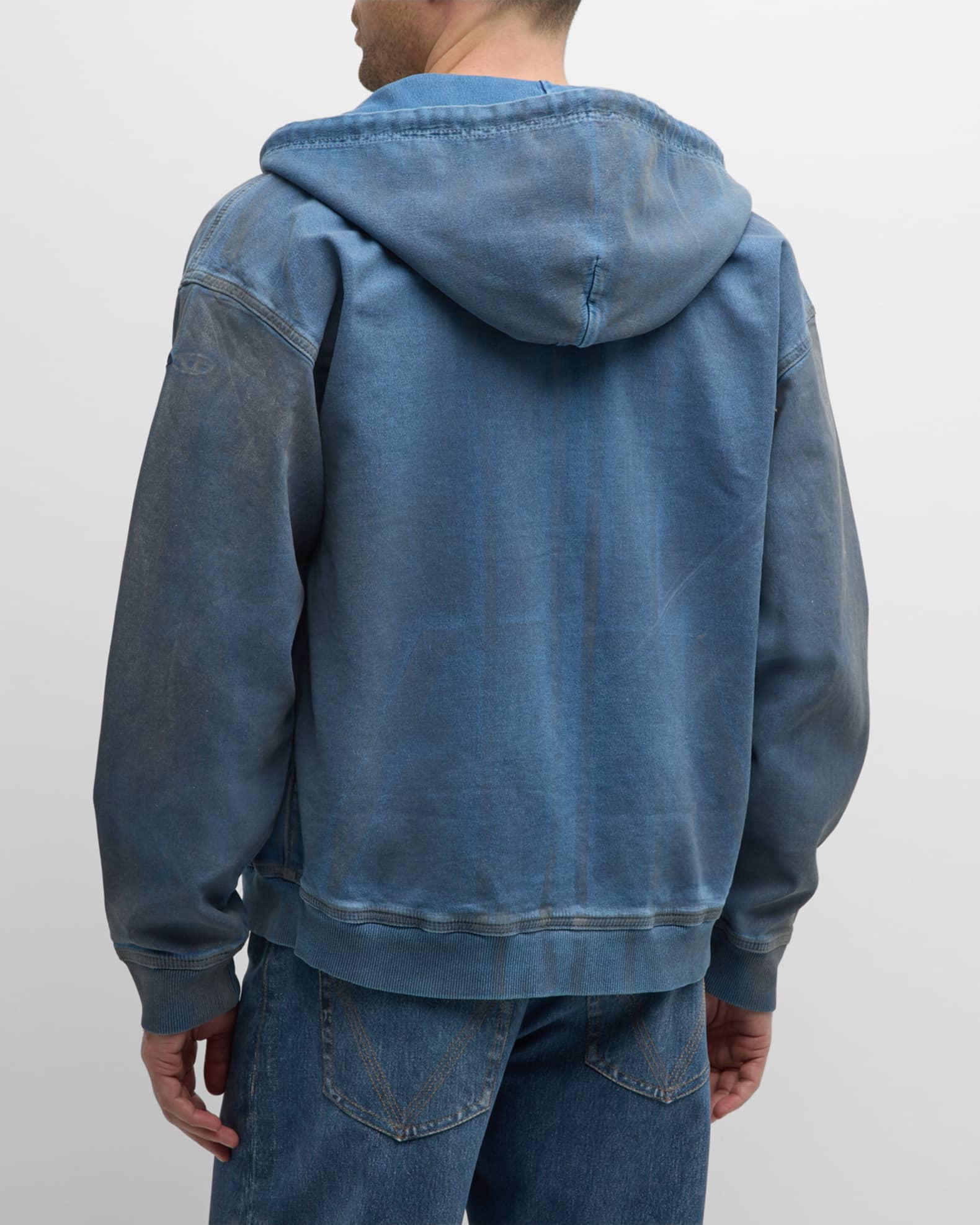Denim hoodie mens sale