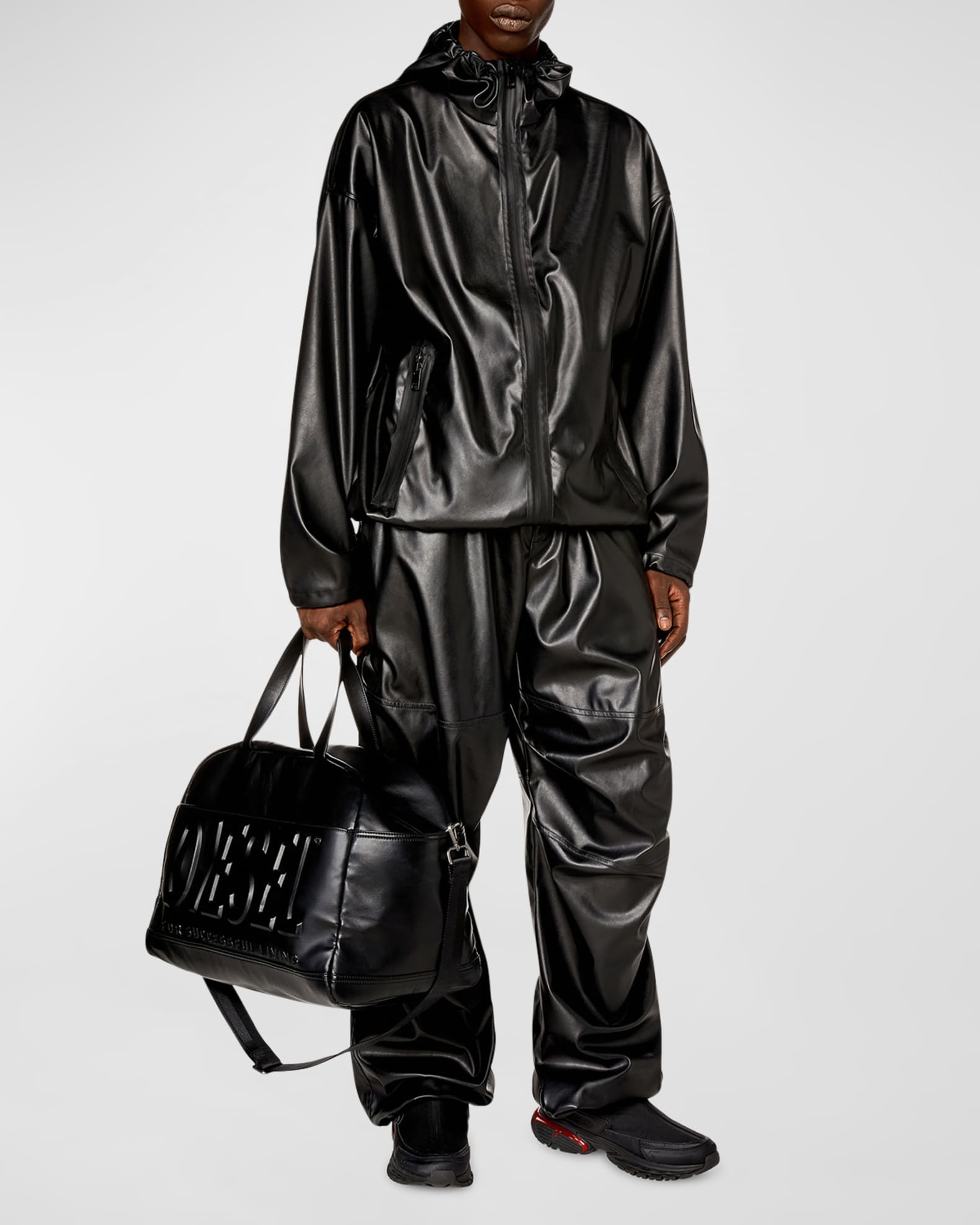Diesel Men's P Marty Lth Faux-Leather Combat Pants | Neiman Marcus
