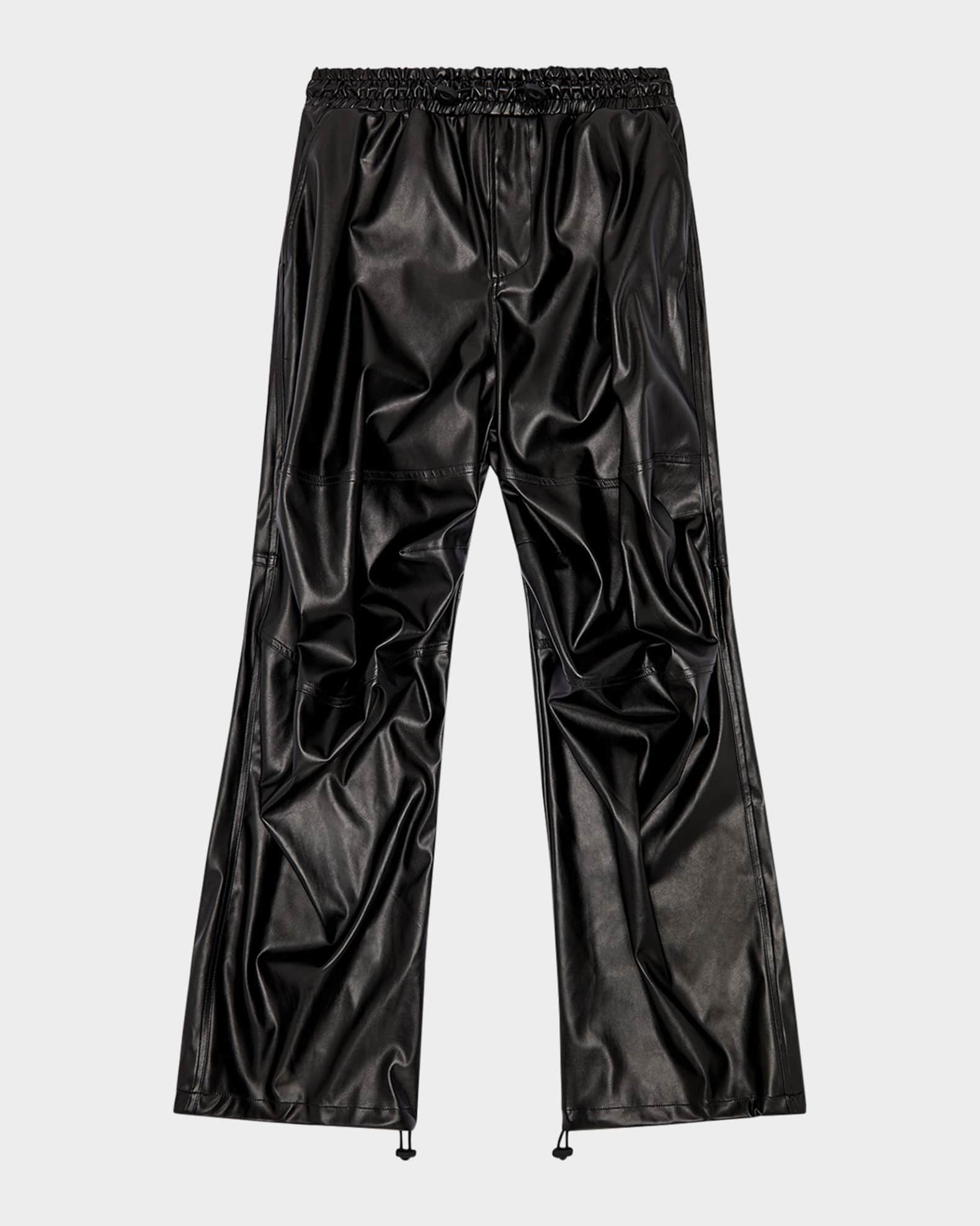 Men's P Marty Lth Faux-Leather Combat Pants