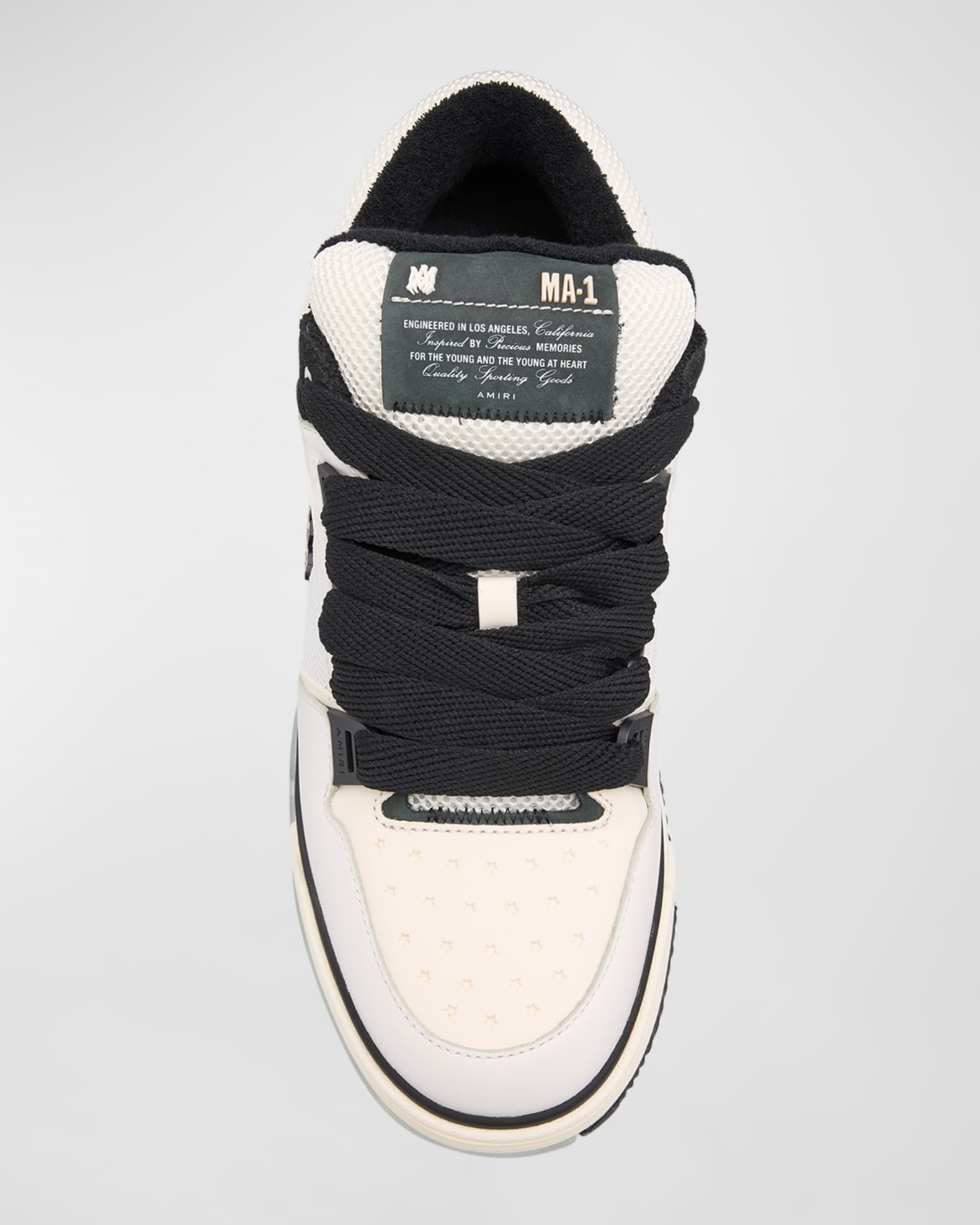 【AMIRI】MA-1 ラウンドトゥ レースアップスニーカー Amiri Men's MA-1 Leather & Mesh Low-Top Sneakers | Neiman Marcus