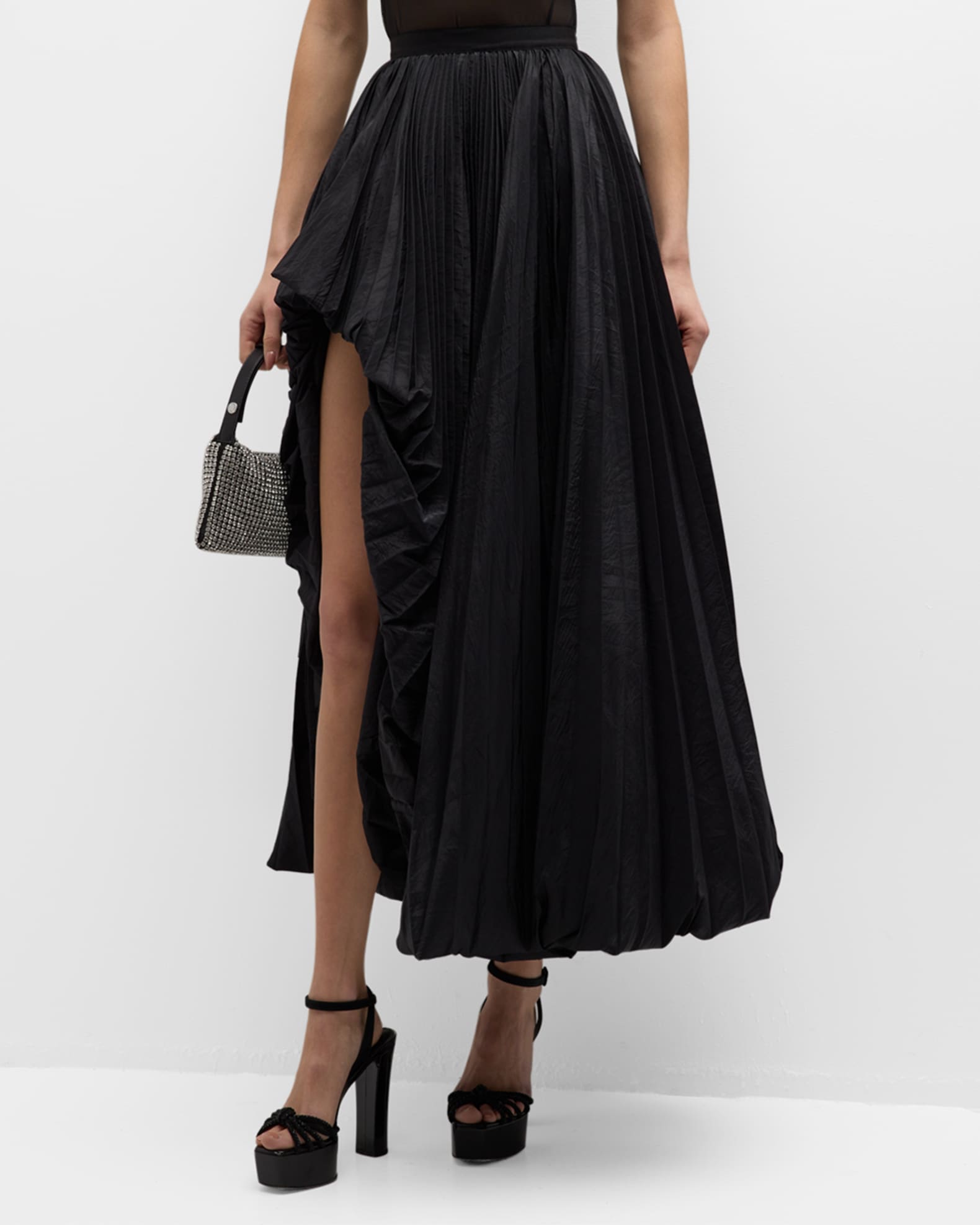 High low taffeta skirt sales