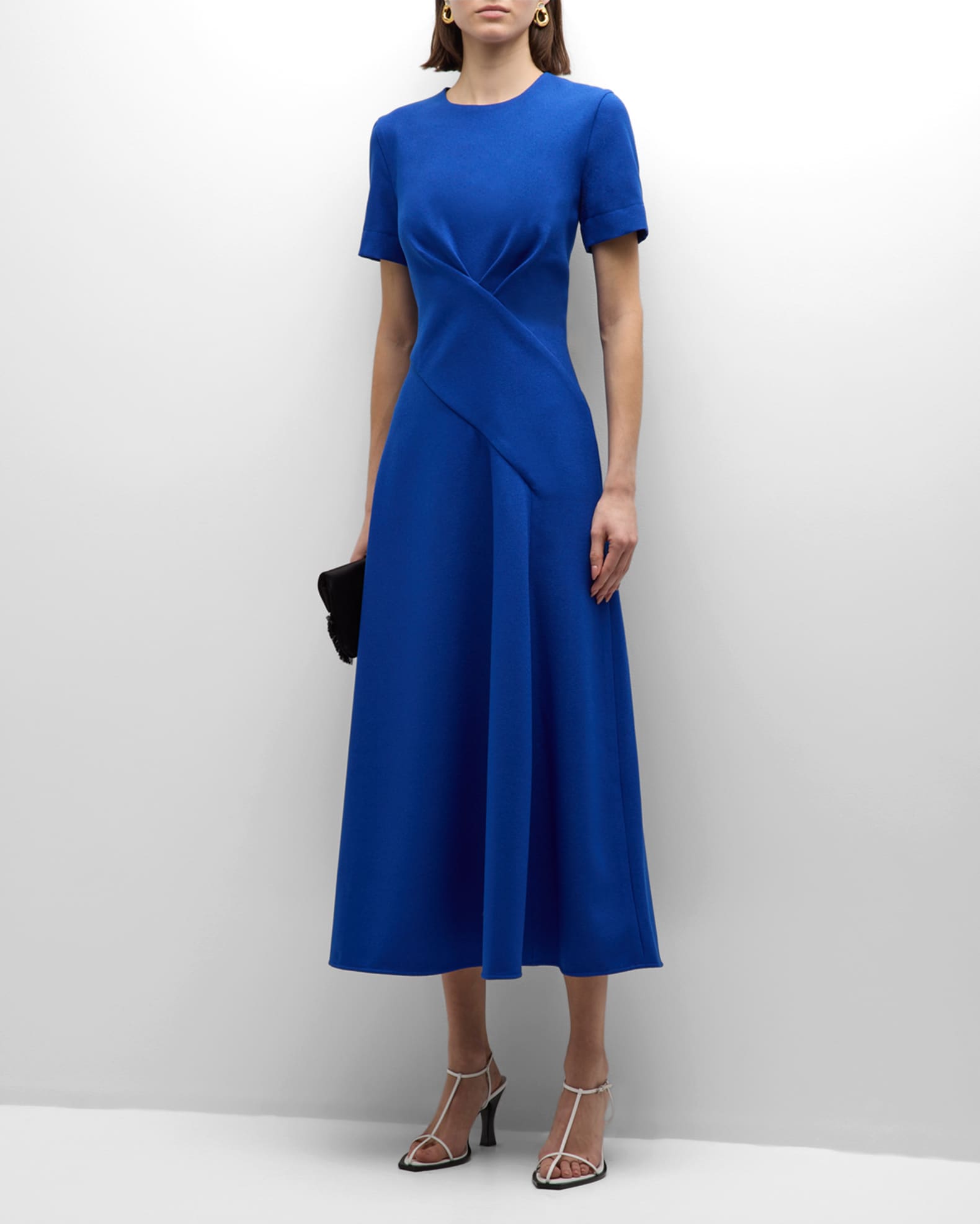 E.Stott Avril Crossover A-Line Midi Dress | Neiman Marcus