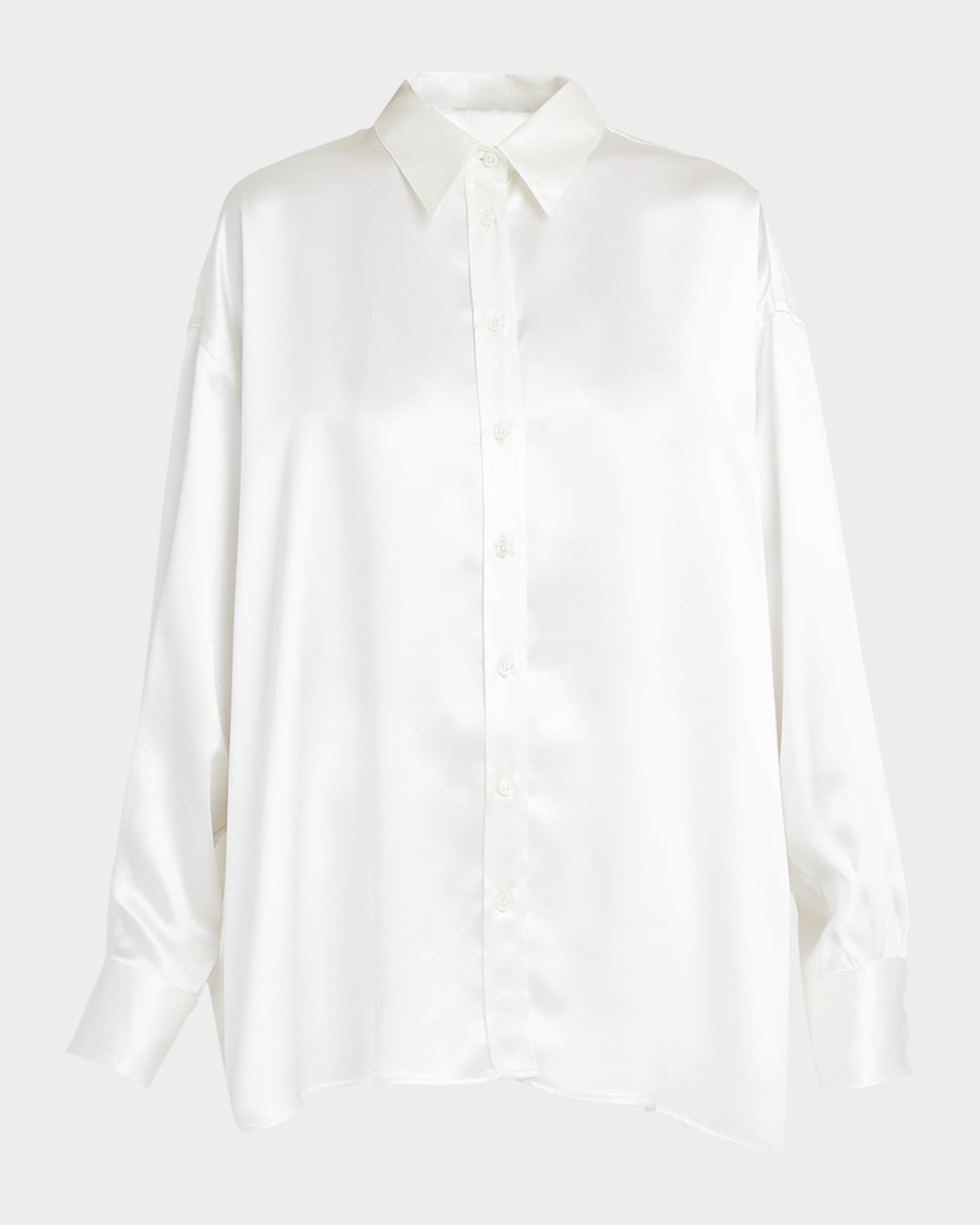 Leo Oversized Silk Collared Shirt 0