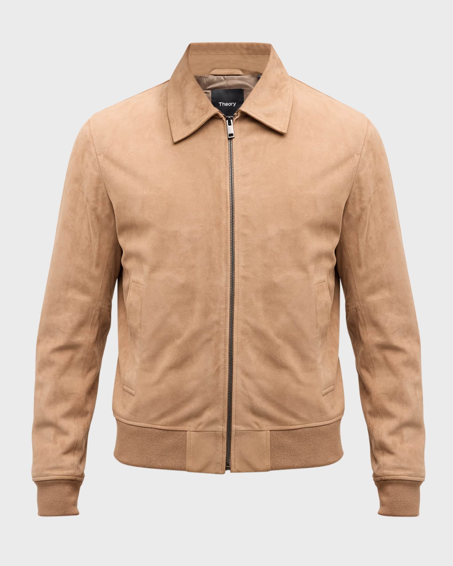 Theory Men s Wyatt Suede Zip Front Jacket Neiman Marcus