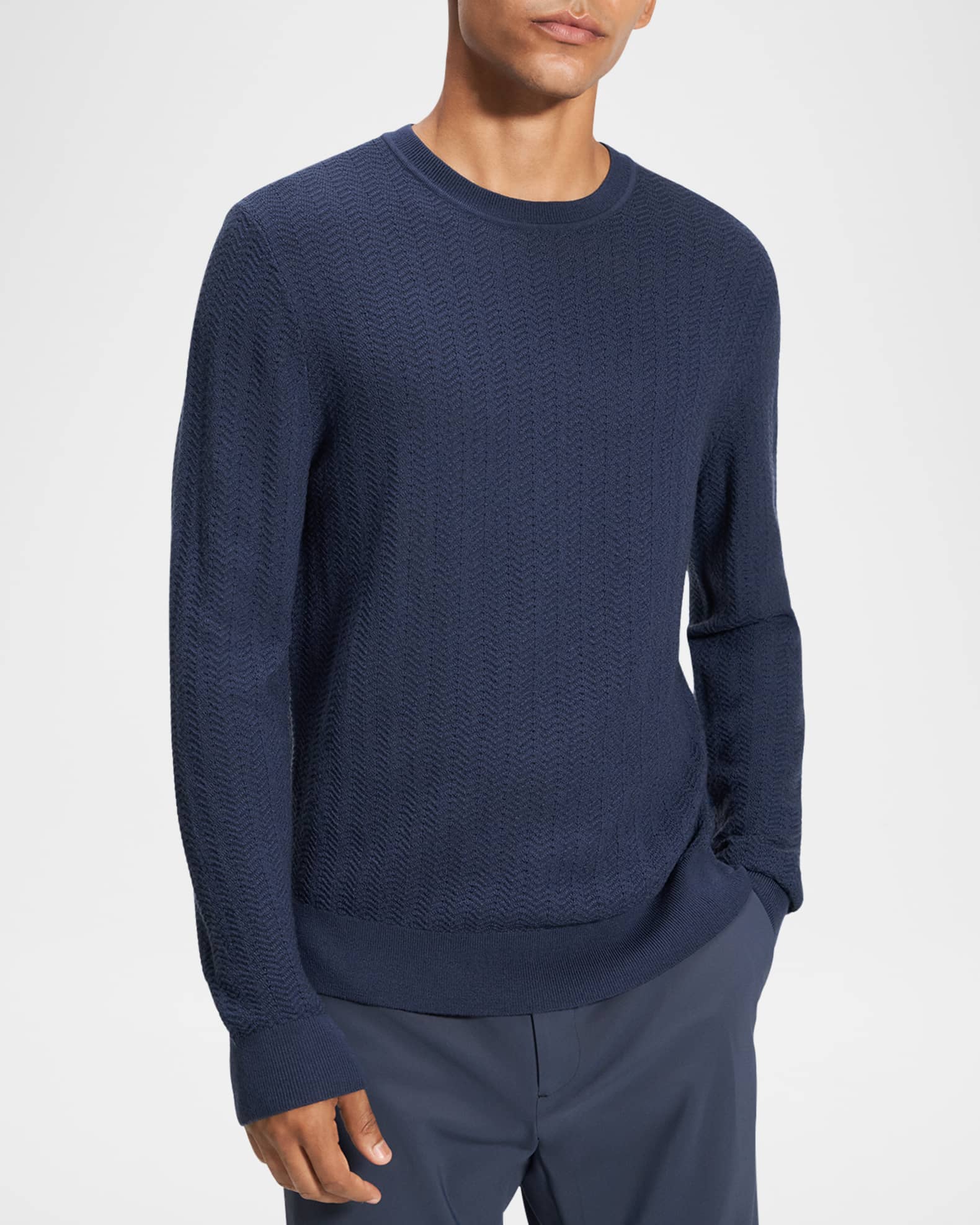 Theory Men's Merino Wool Crewneck Sweater | Neiman Marcus