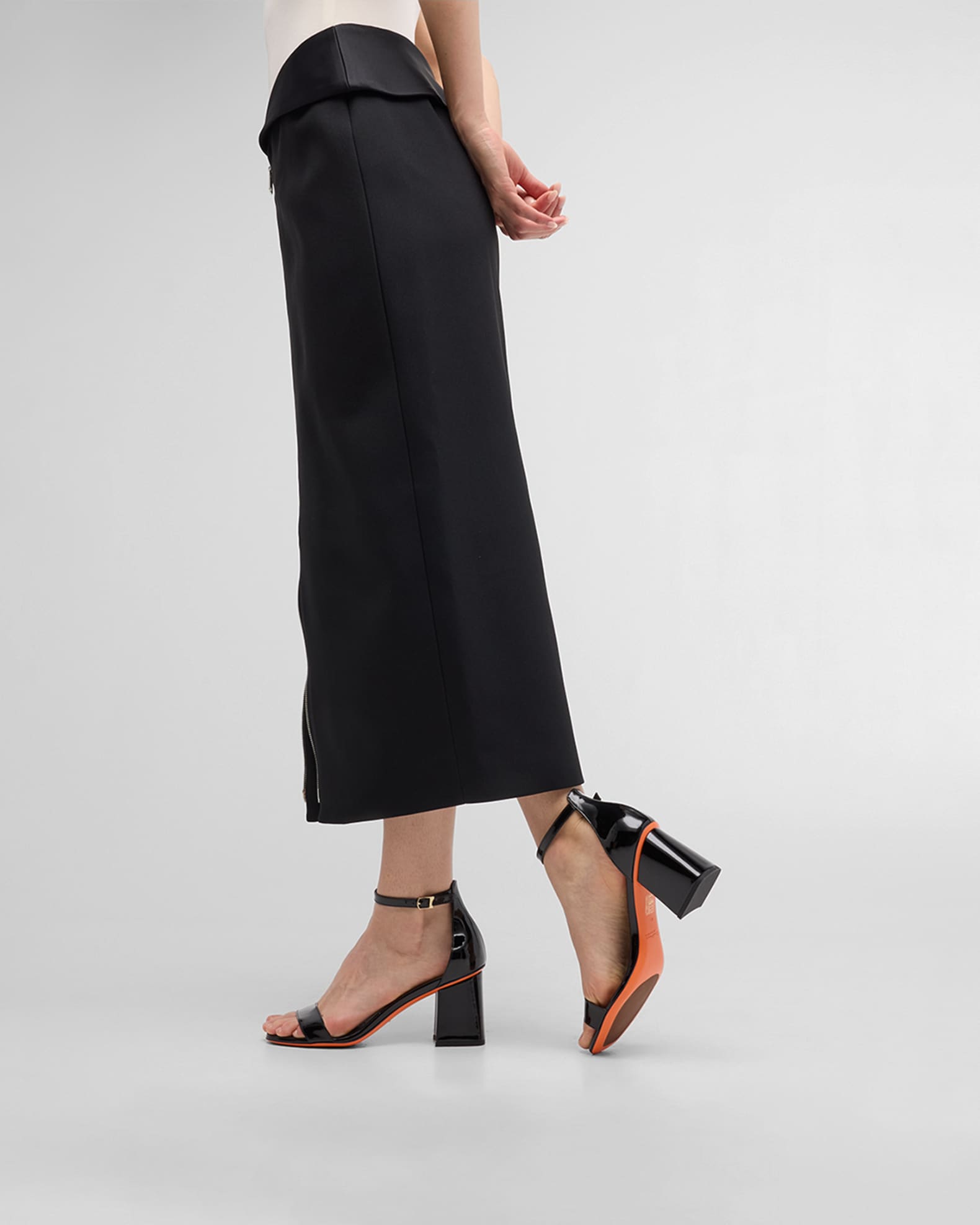 Santoni Calypso Patent Ankle-Strap Sandals | Neiman Marcus