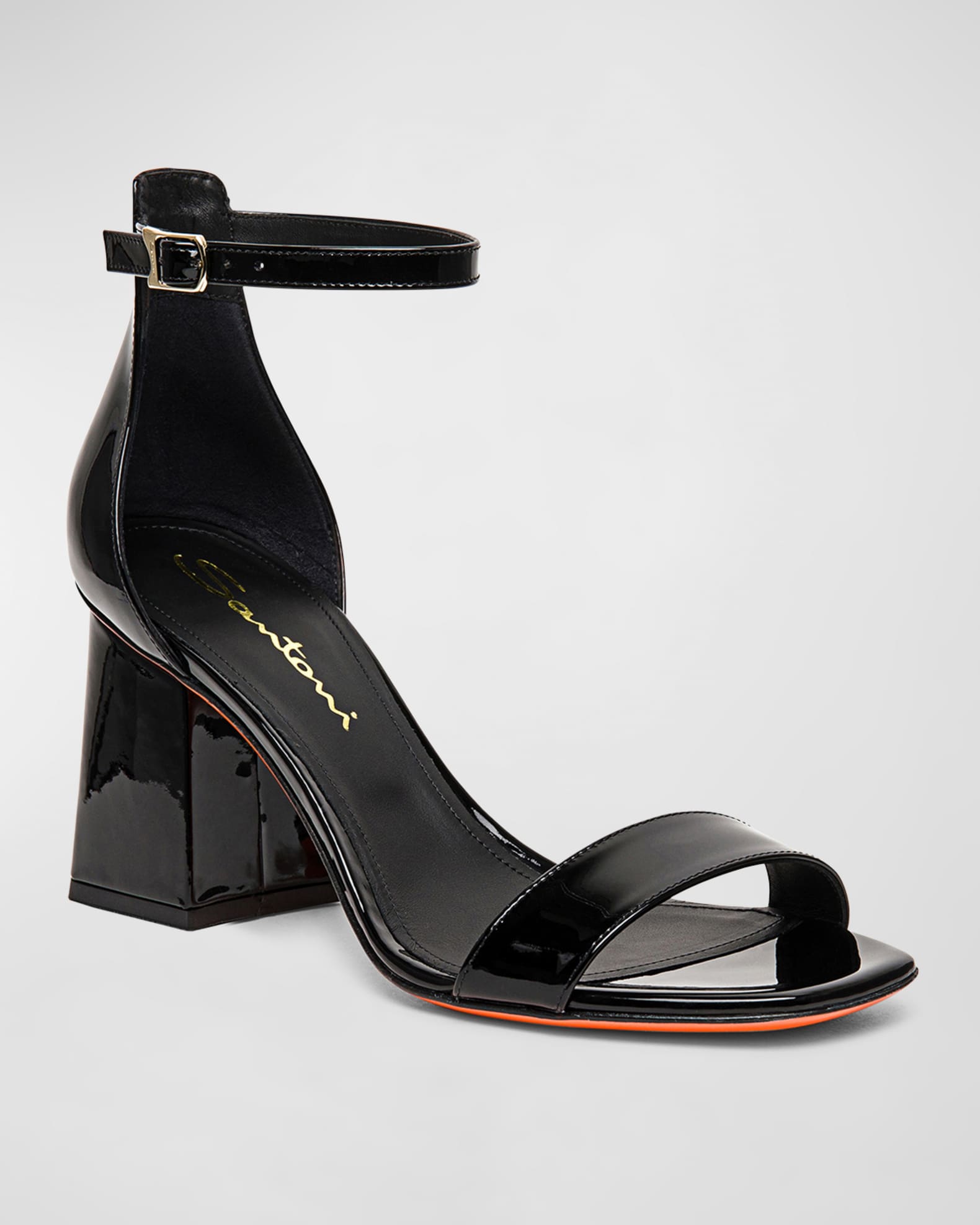 Santoni Calypso Patent Ankle-Strap Sandals | Neiman Marcus