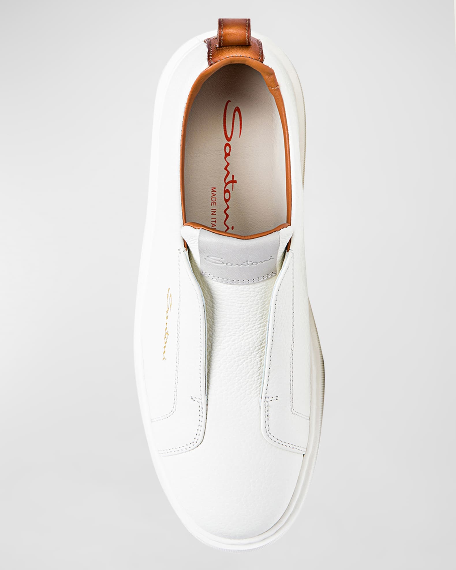 Santoni Vicky Leather Slip-On Sneakers | Neiman Marcus