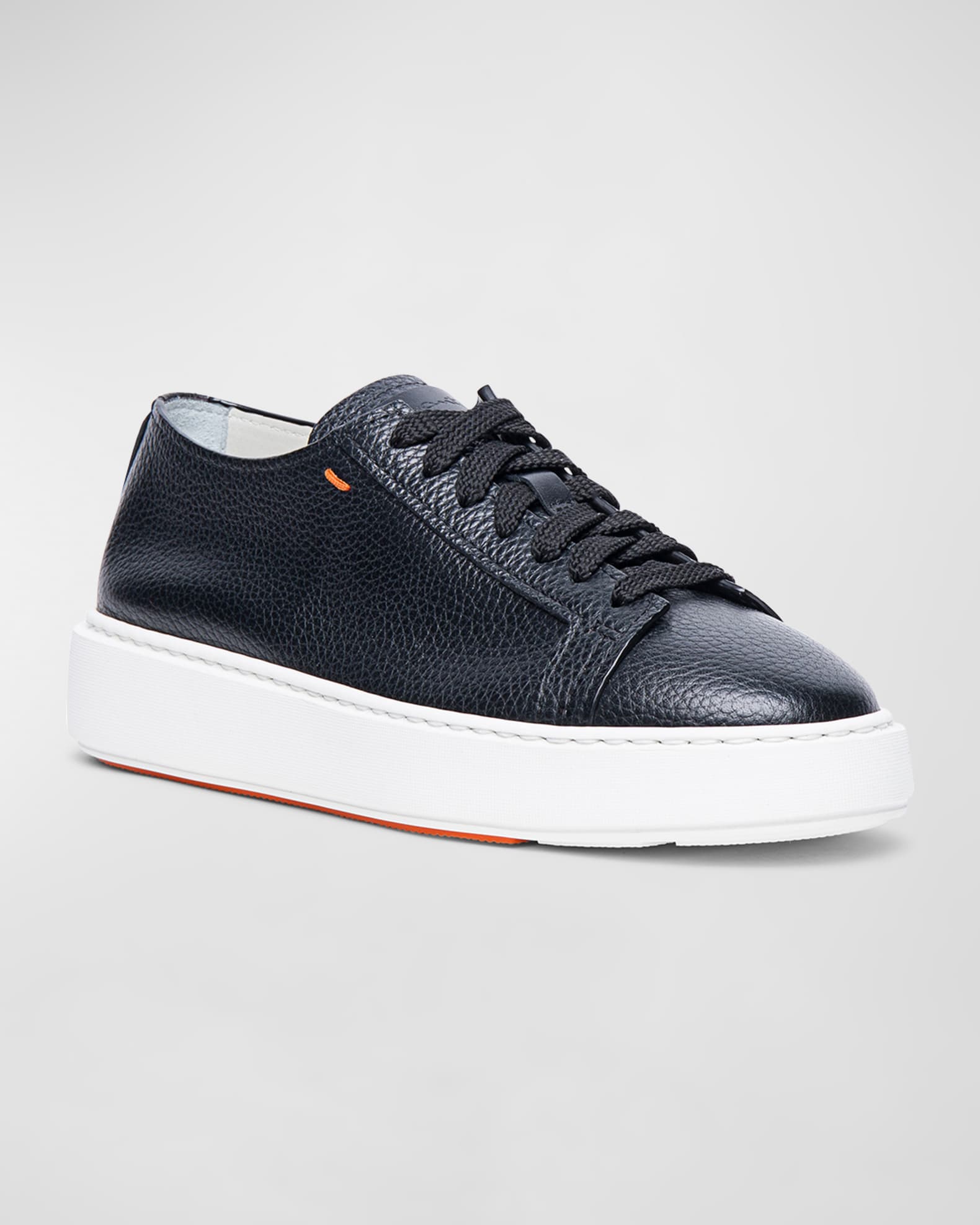 Santoni / シューズ/US9.5/BEG Santoni Anginal Leather Low-Top Sneakers | Neiman Marcus